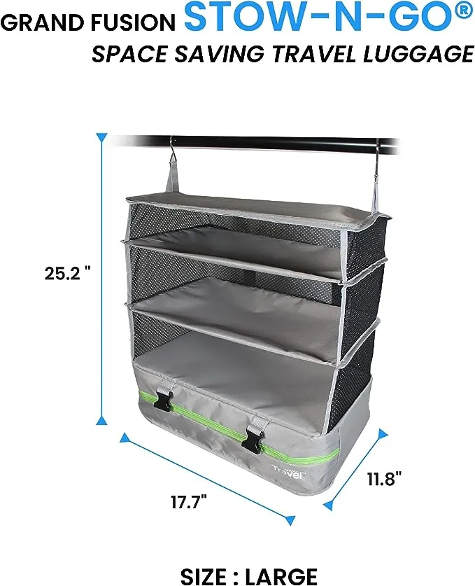 Dark Gray Large Stow N Go Hanging Travel Shelves
