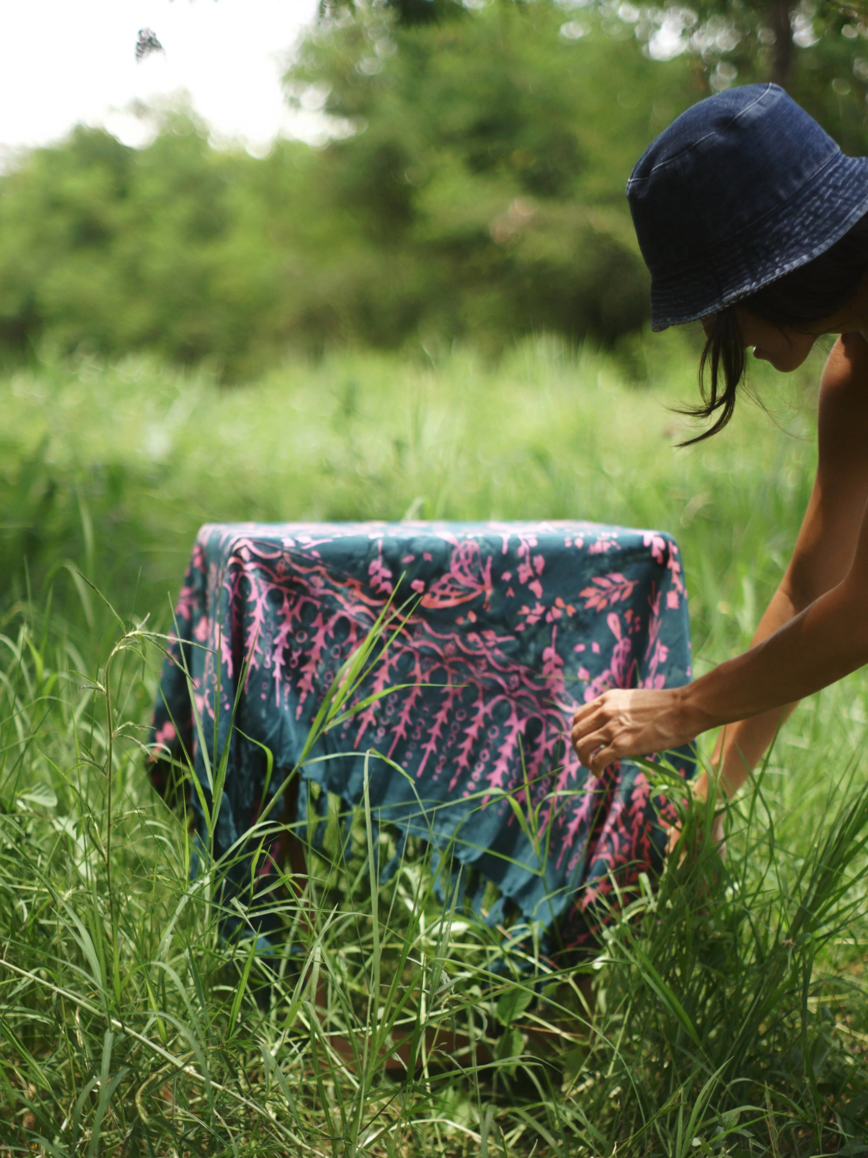 Dark Slate Batik Sarong - BUTTERFLY