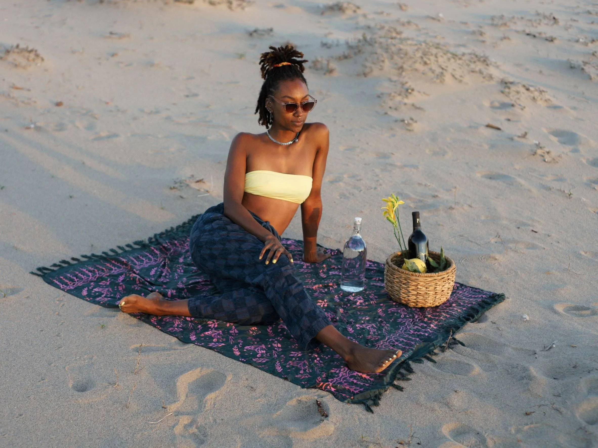 Dark Slate Batik Sarong - BUTTERFLY