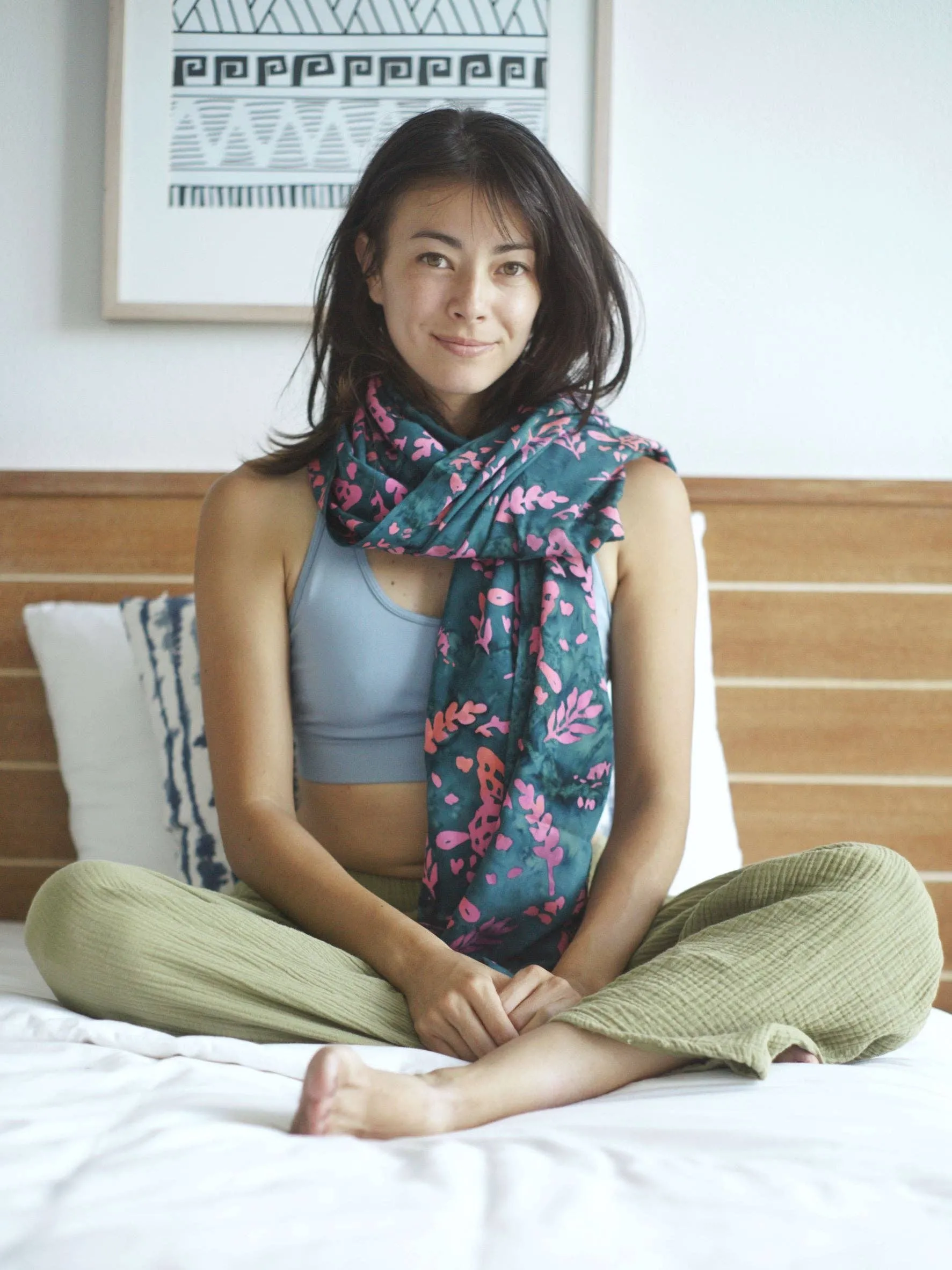 Dark Slate Batik Sarong - BUTTERFLY