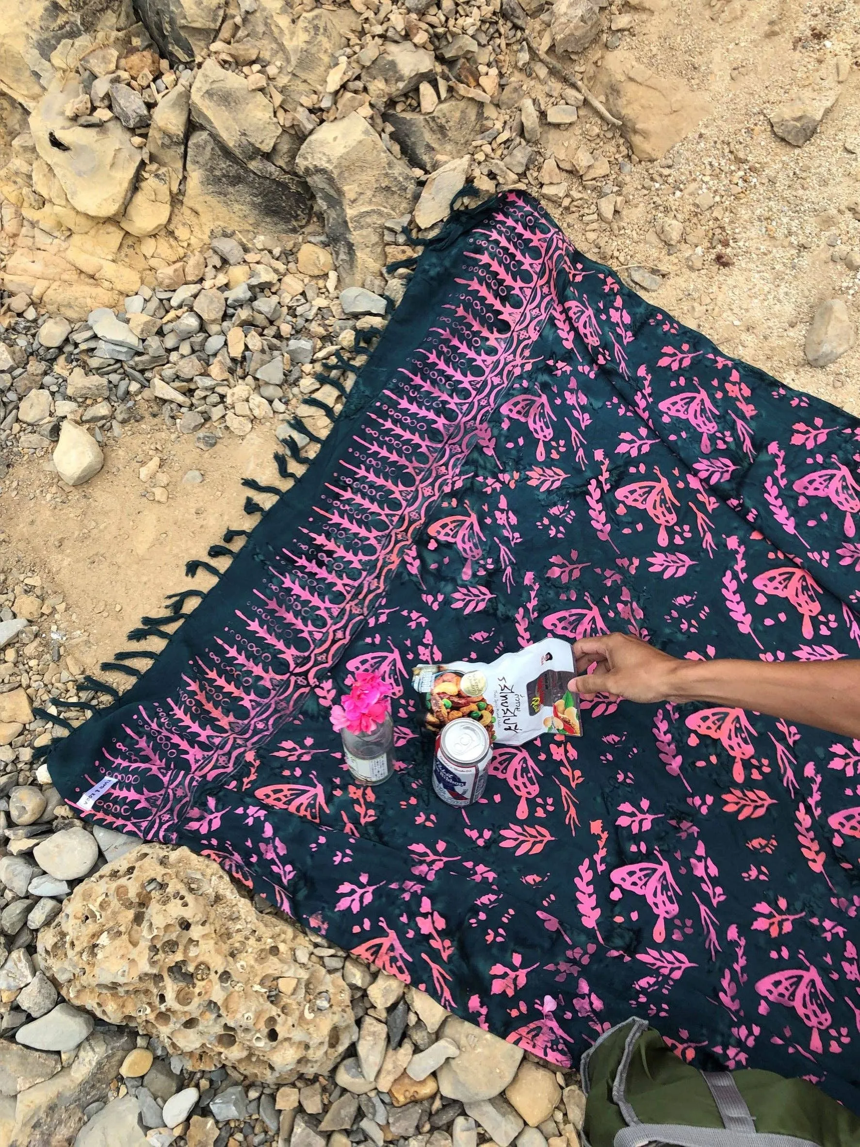 Dark Slate Batik Sarong - BUTTERFLY