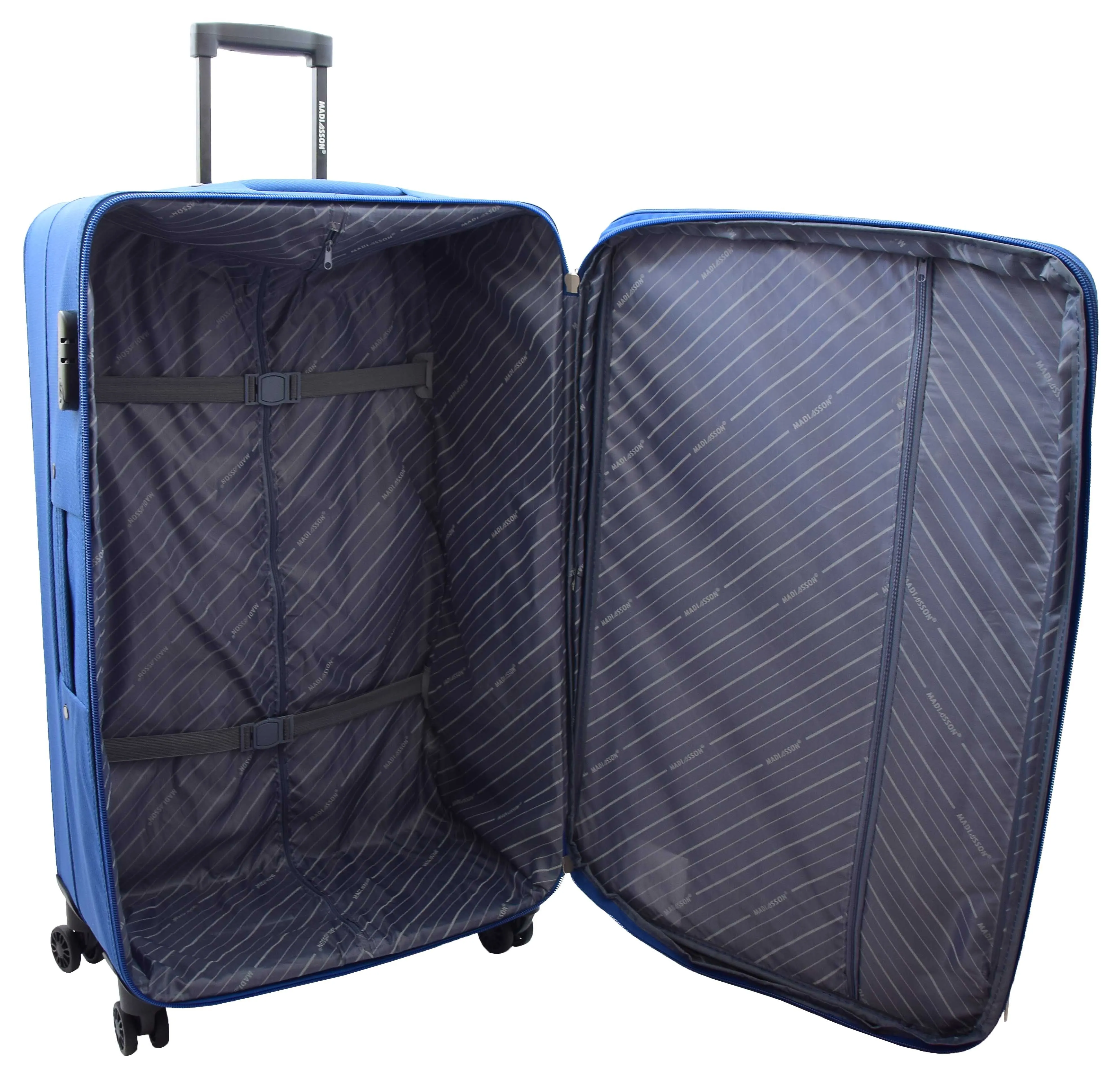 DR524 Expandable Lightweight Soft Luggage Suitcases With Four Wheels Blue
