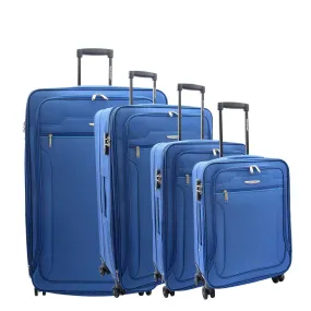 DR524 Expandable Lightweight Soft Luggage Suitcases With Four Wheels Blue