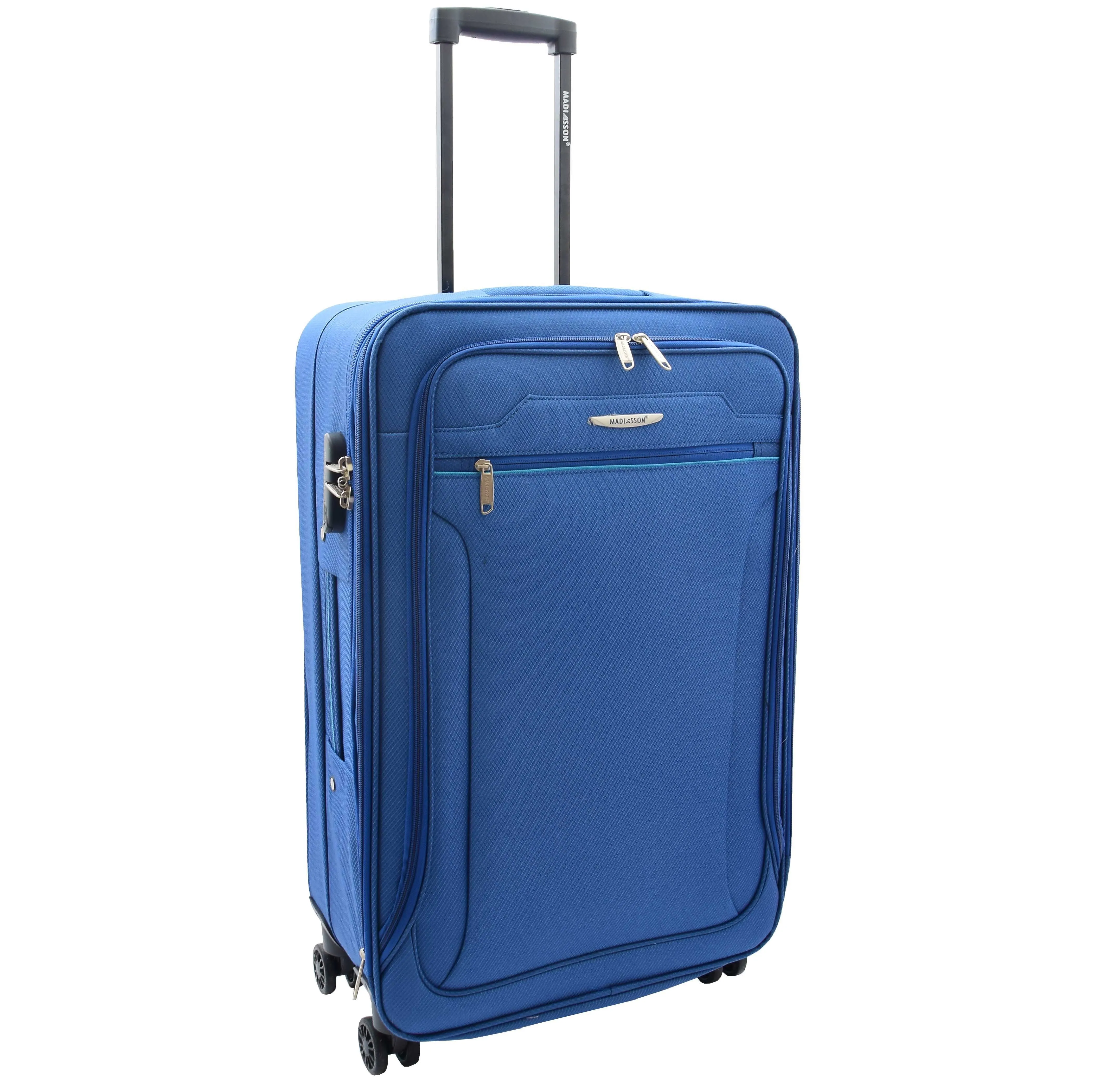 DR524 Expandable Lightweight Soft Luggage Suitcases With Four Wheels Blue
