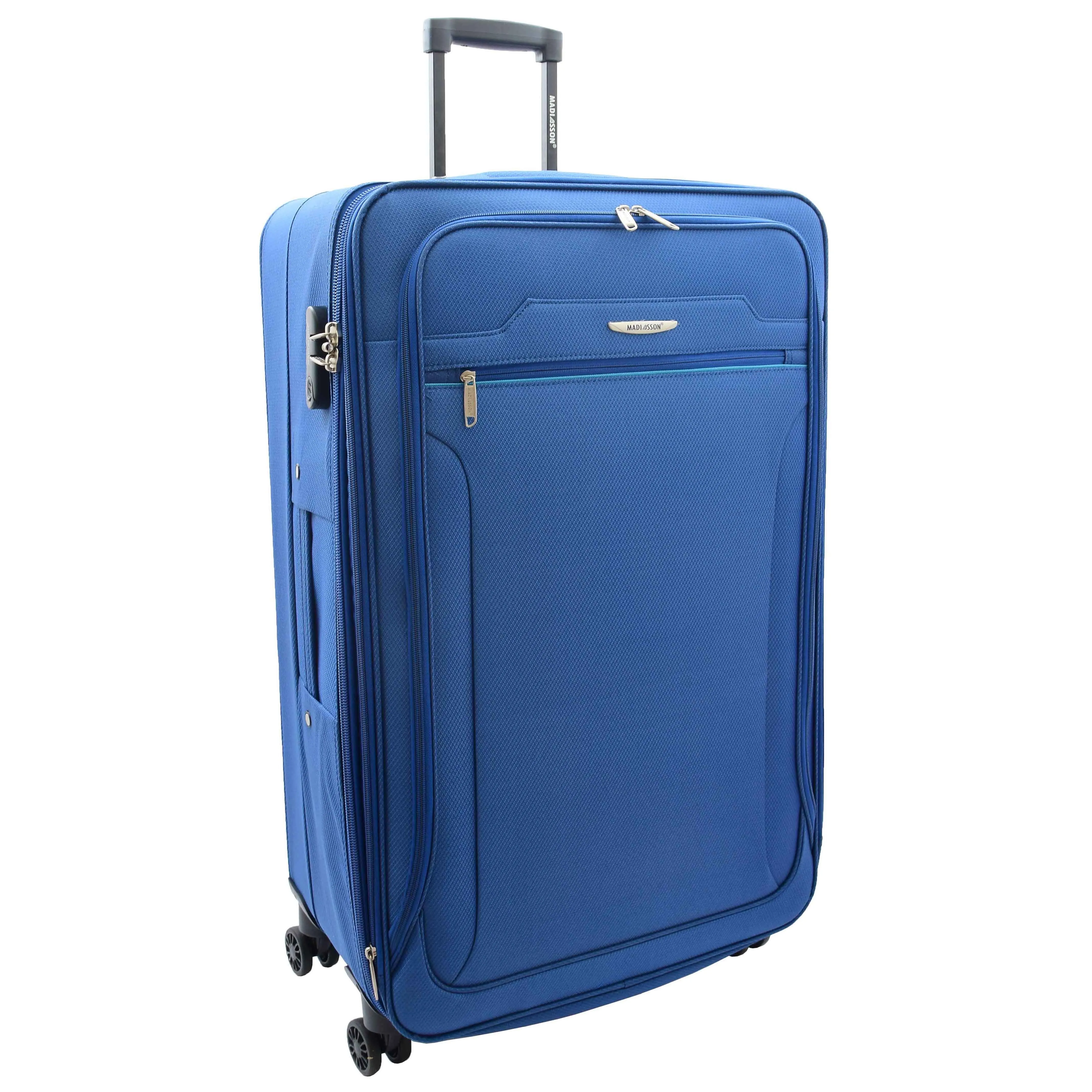 DR524 Expandable Lightweight Soft Luggage Suitcases With Four Wheels Blue