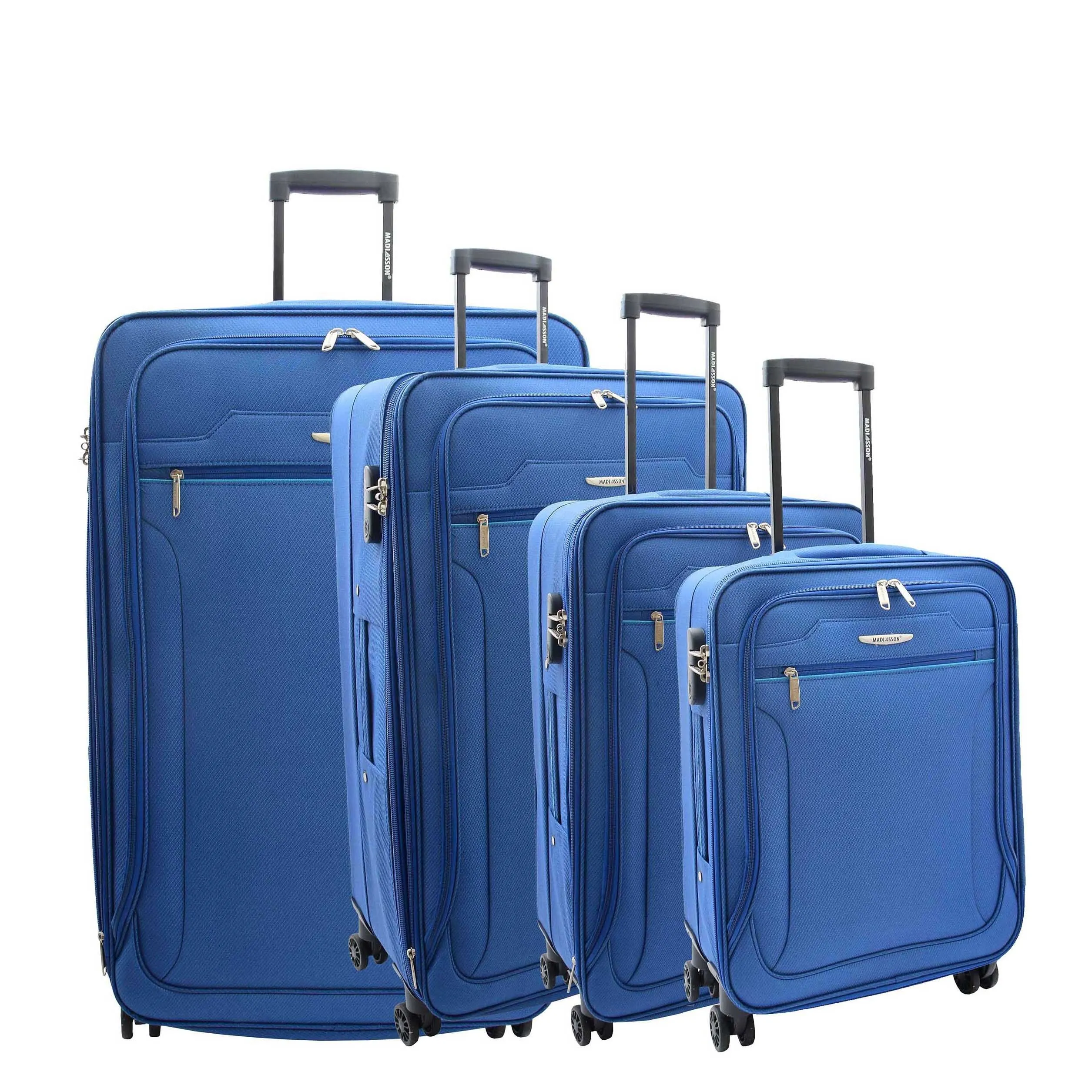 DR524 Expandable Lightweight Soft Luggage Suitcases With Four Wheels Blue