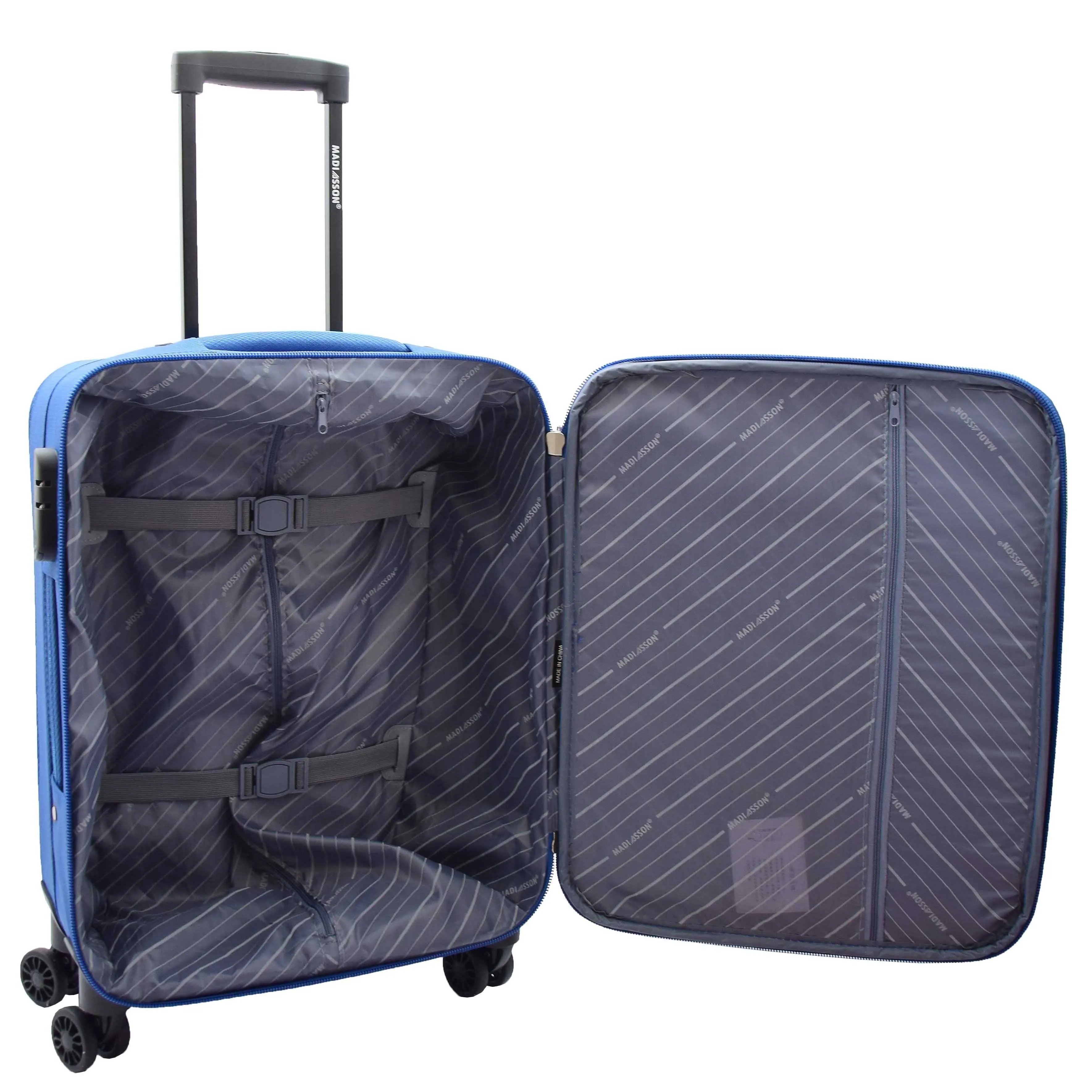 DR524 Expandable Lightweight Soft Luggage Suitcases With Four Wheels Blue