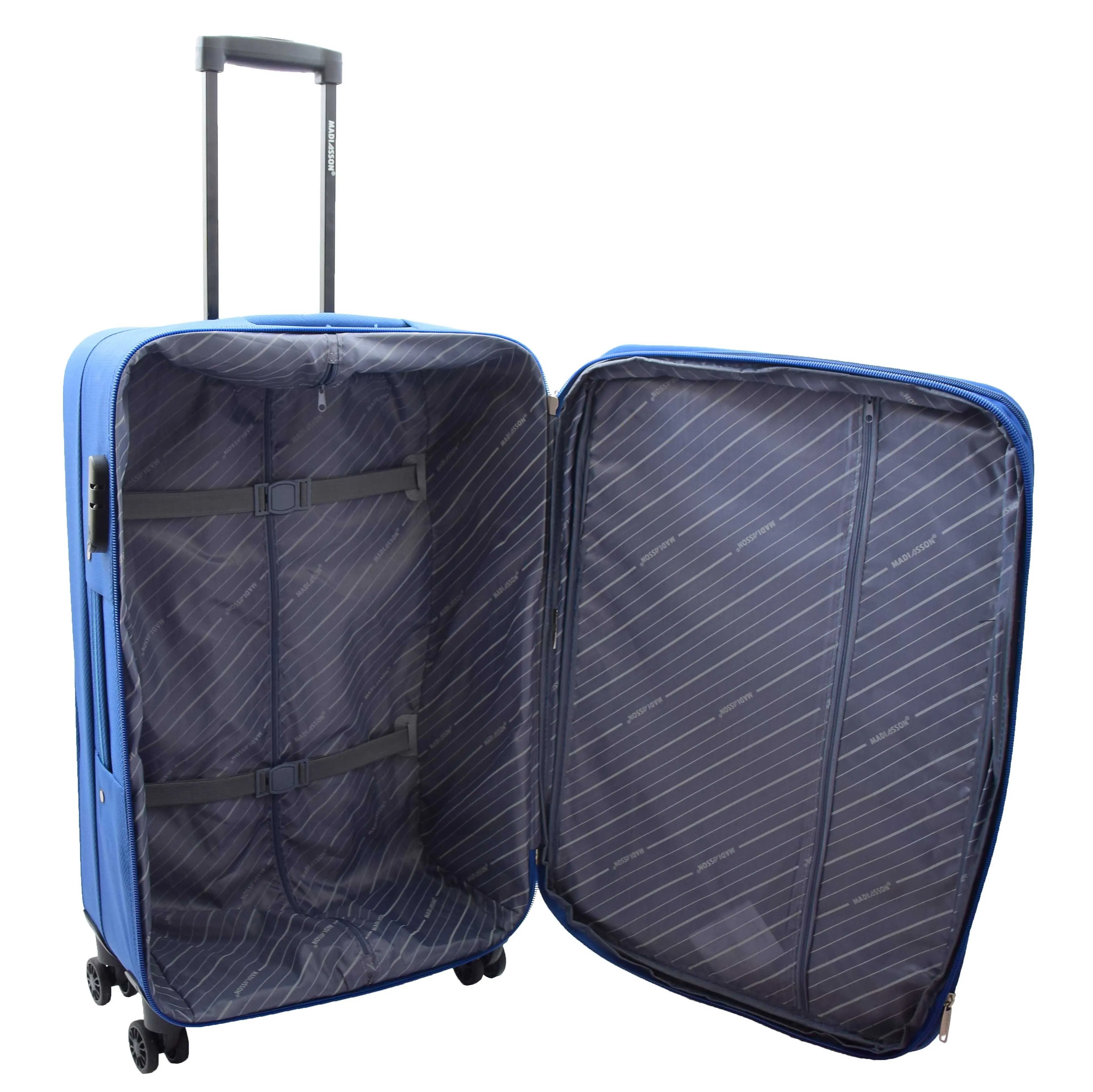 DR524 Expandable Lightweight Soft Luggage Suitcases With Four Wheels Blue