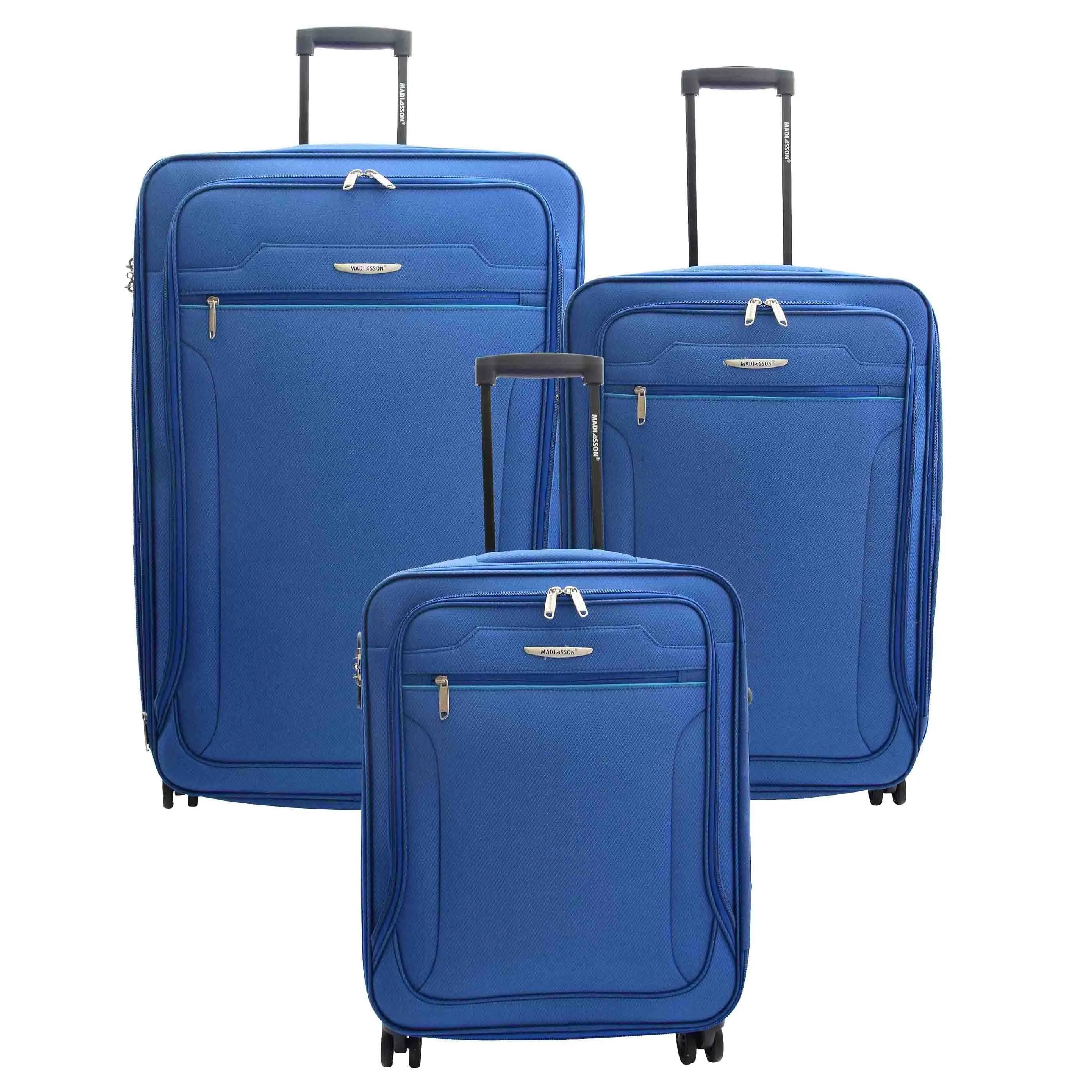 DR524 Expandable Lightweight Soft Luggage Suitcases With Four Wheels Blue