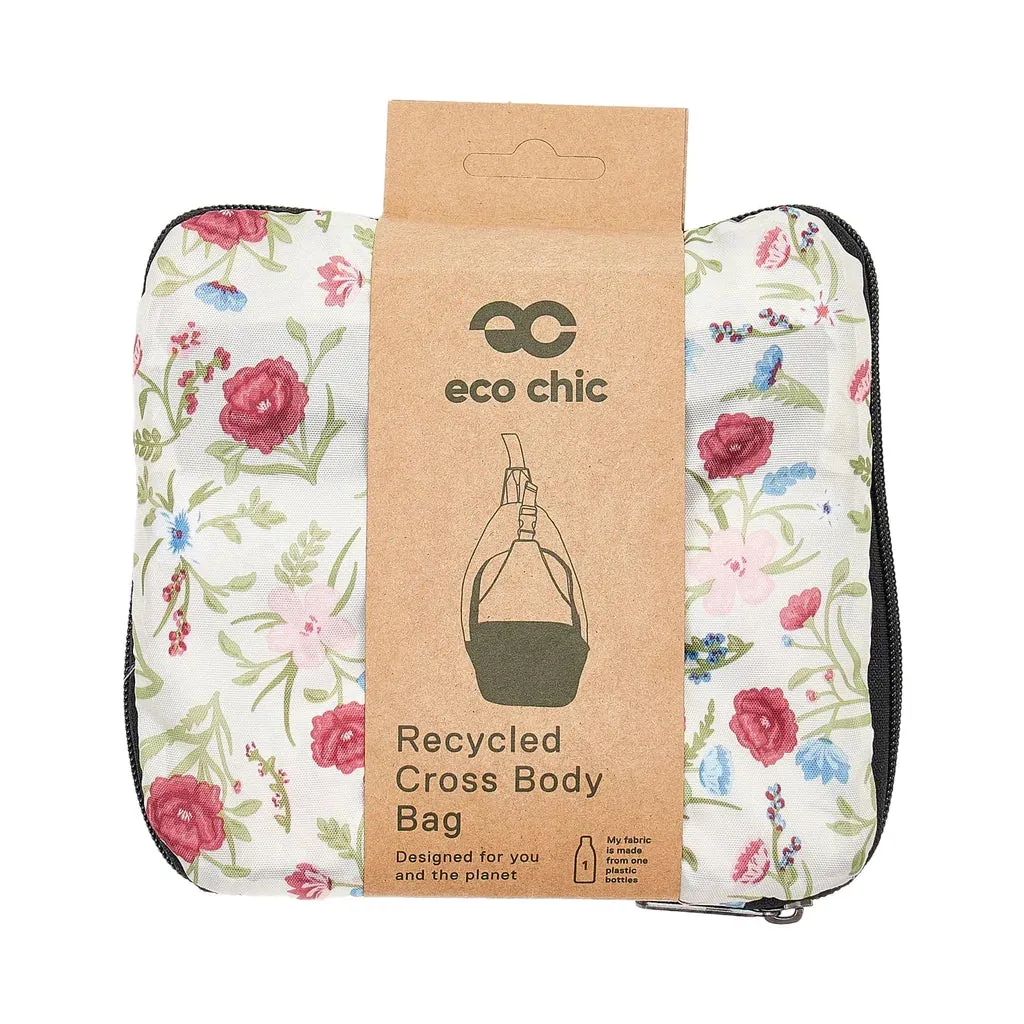 Eco Chic Beige Floral Cross Body Bag
