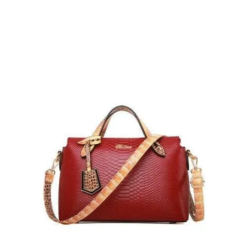 Elegant Crocodile Print and Rivets Design Women's Tote Bag - Wine Red