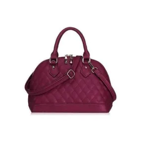 Elegant PU Leather and Checked Design Women's Tote Bag - Wine Red