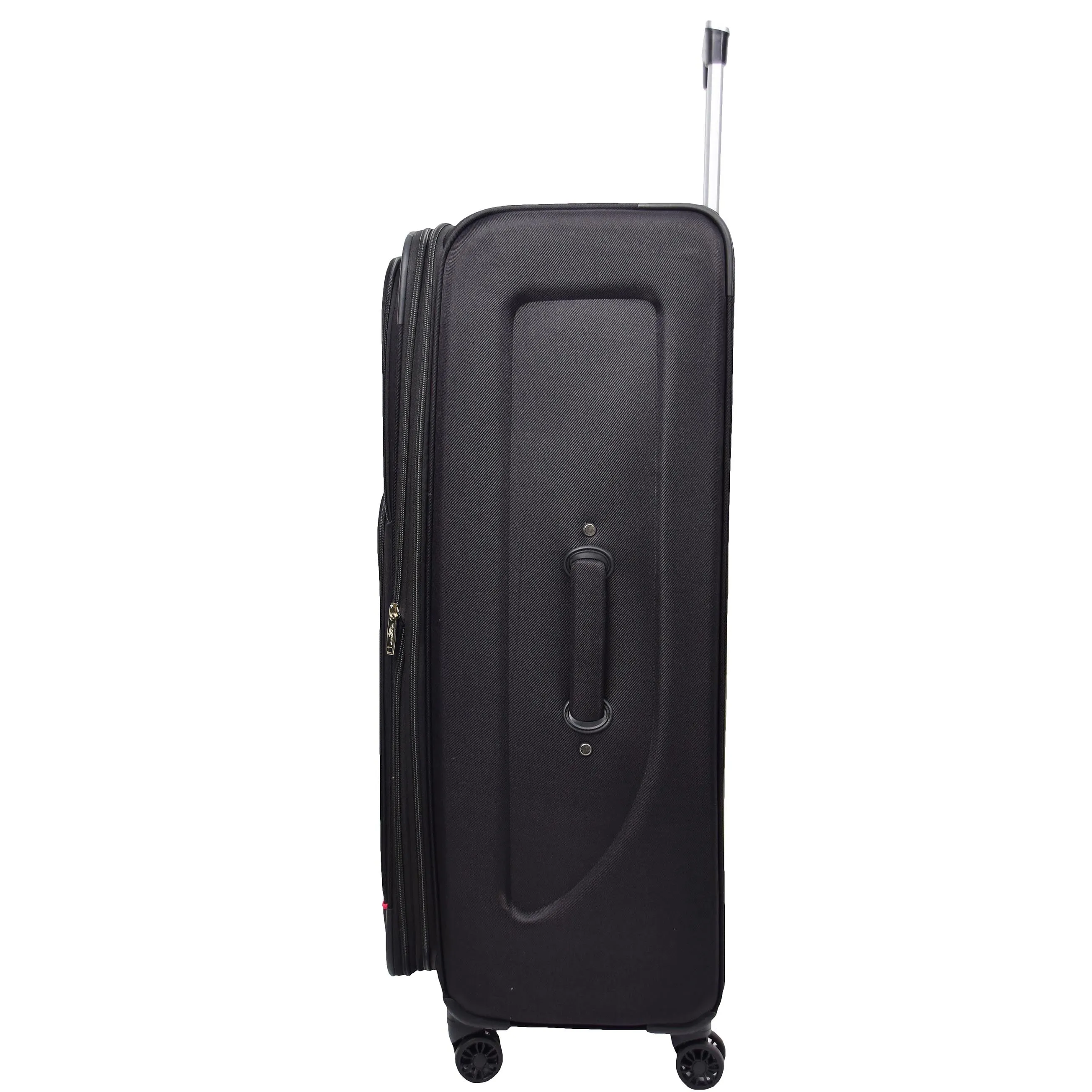 Expandable Four Wheel Soft Suitcase Luggage York Black