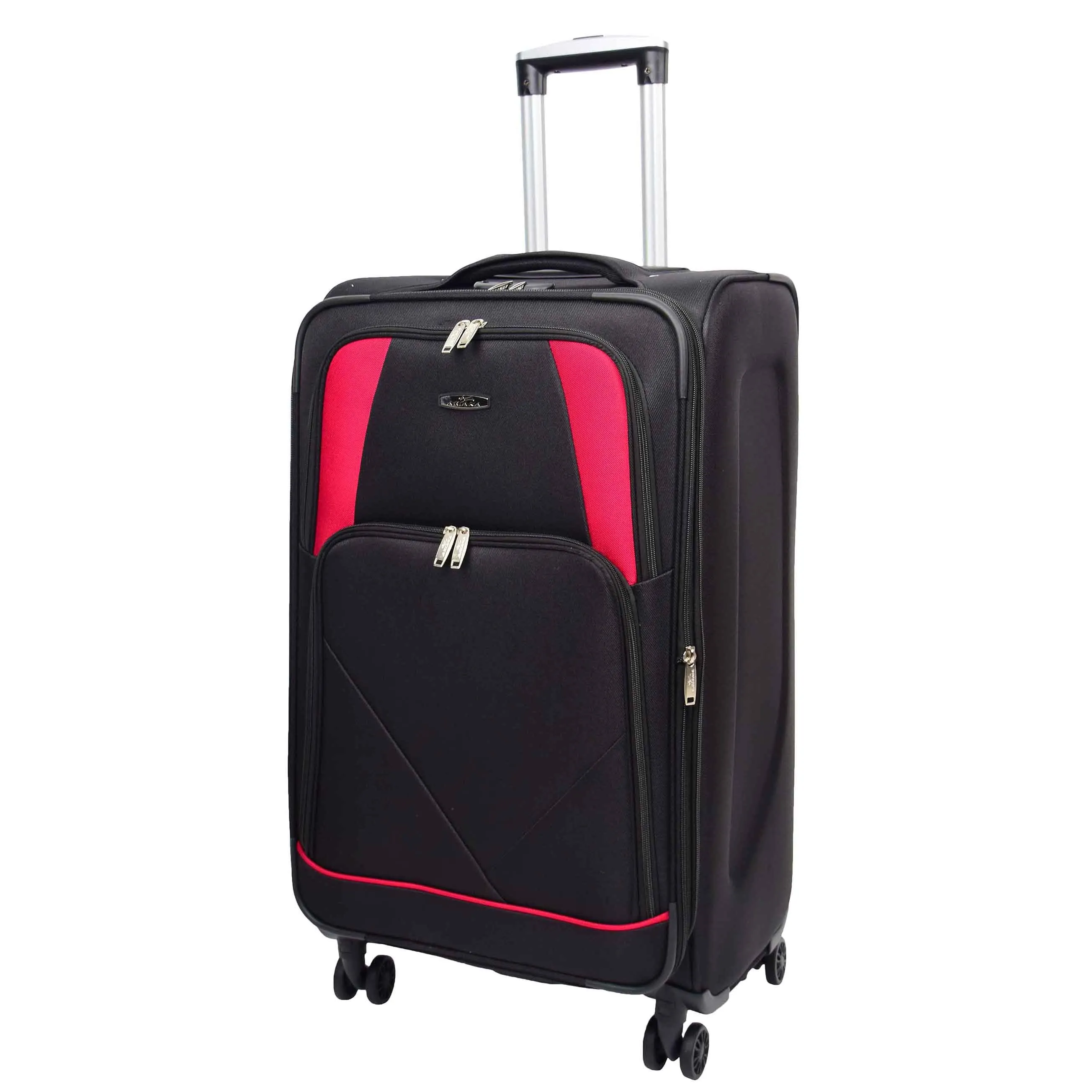 Expandable Four Wheel Soft Suitcase Luggage York Black