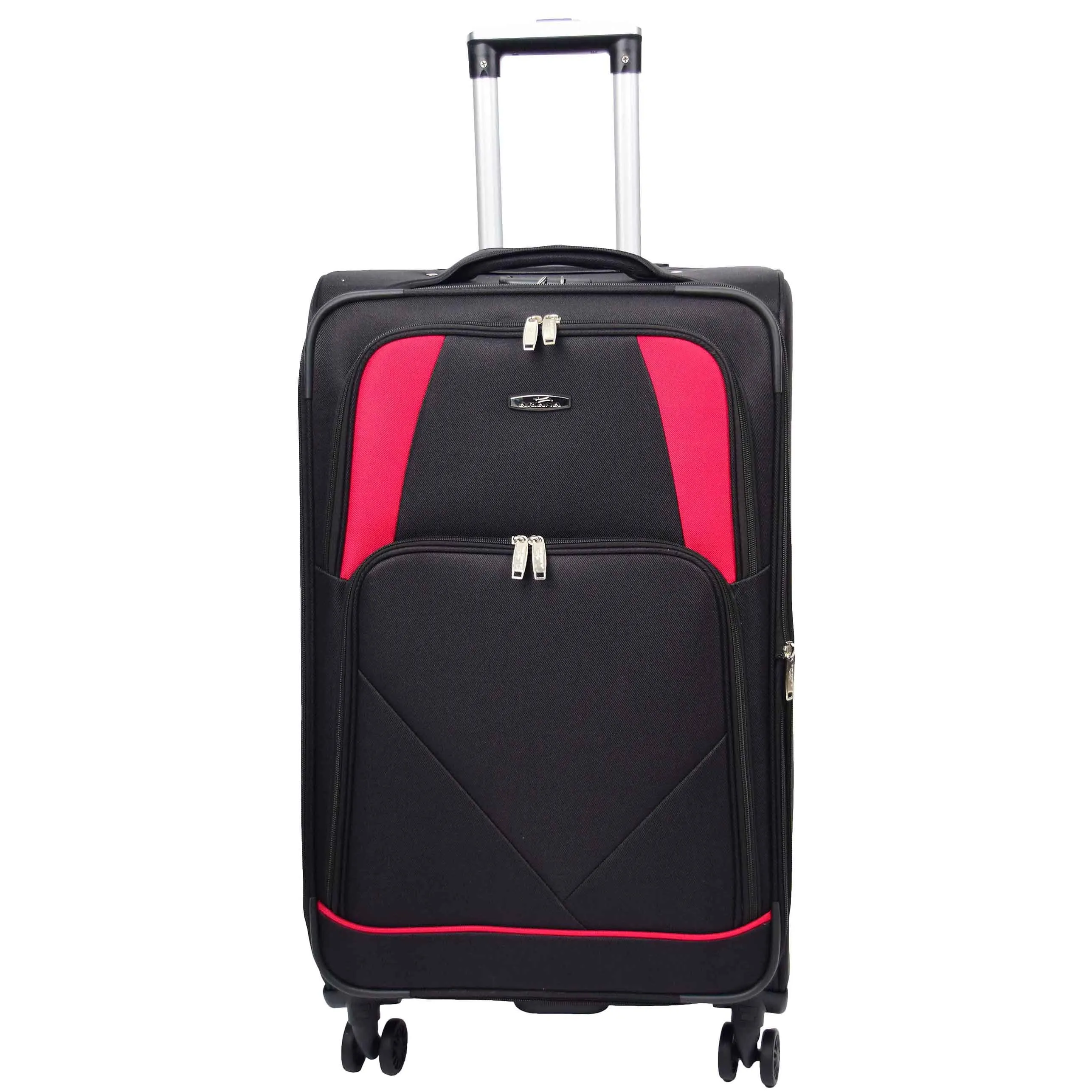 Expandable Four Wheel Soft Suitcase Luggage York Black