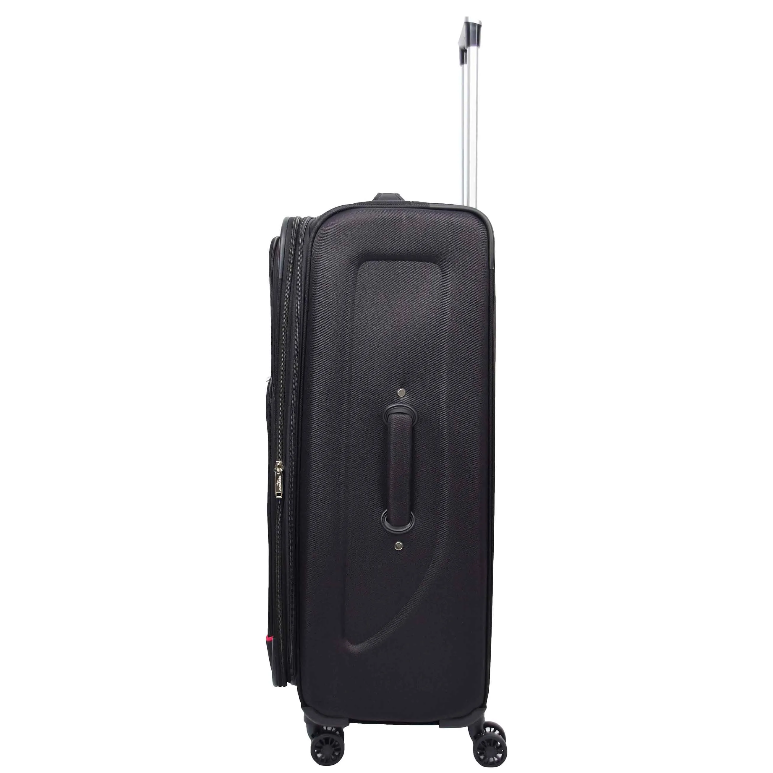 Expandable Four Wheel Soft Suitcase Luggage York Black