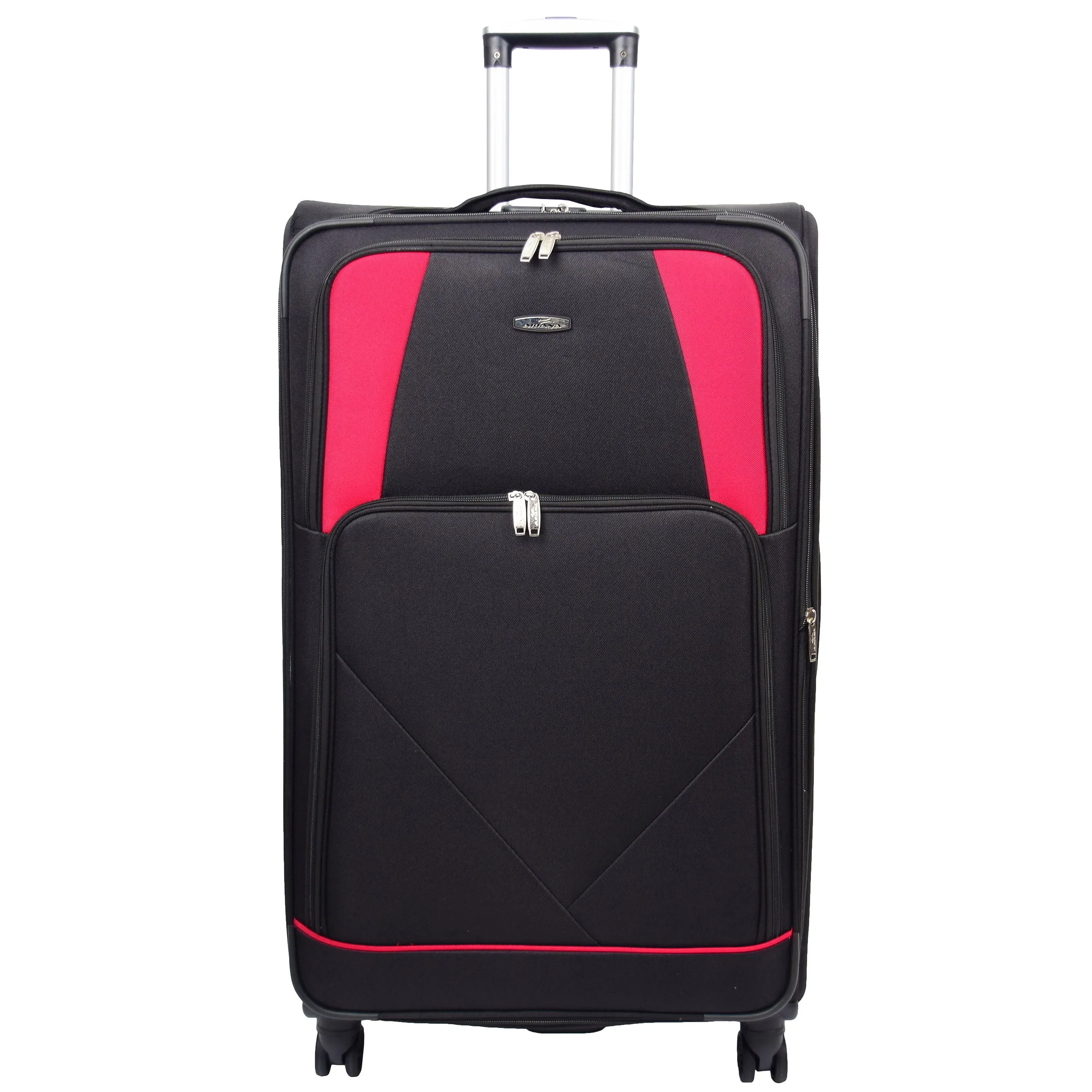 Expandable Four Wheel Soft Suitcase Luggage York Black