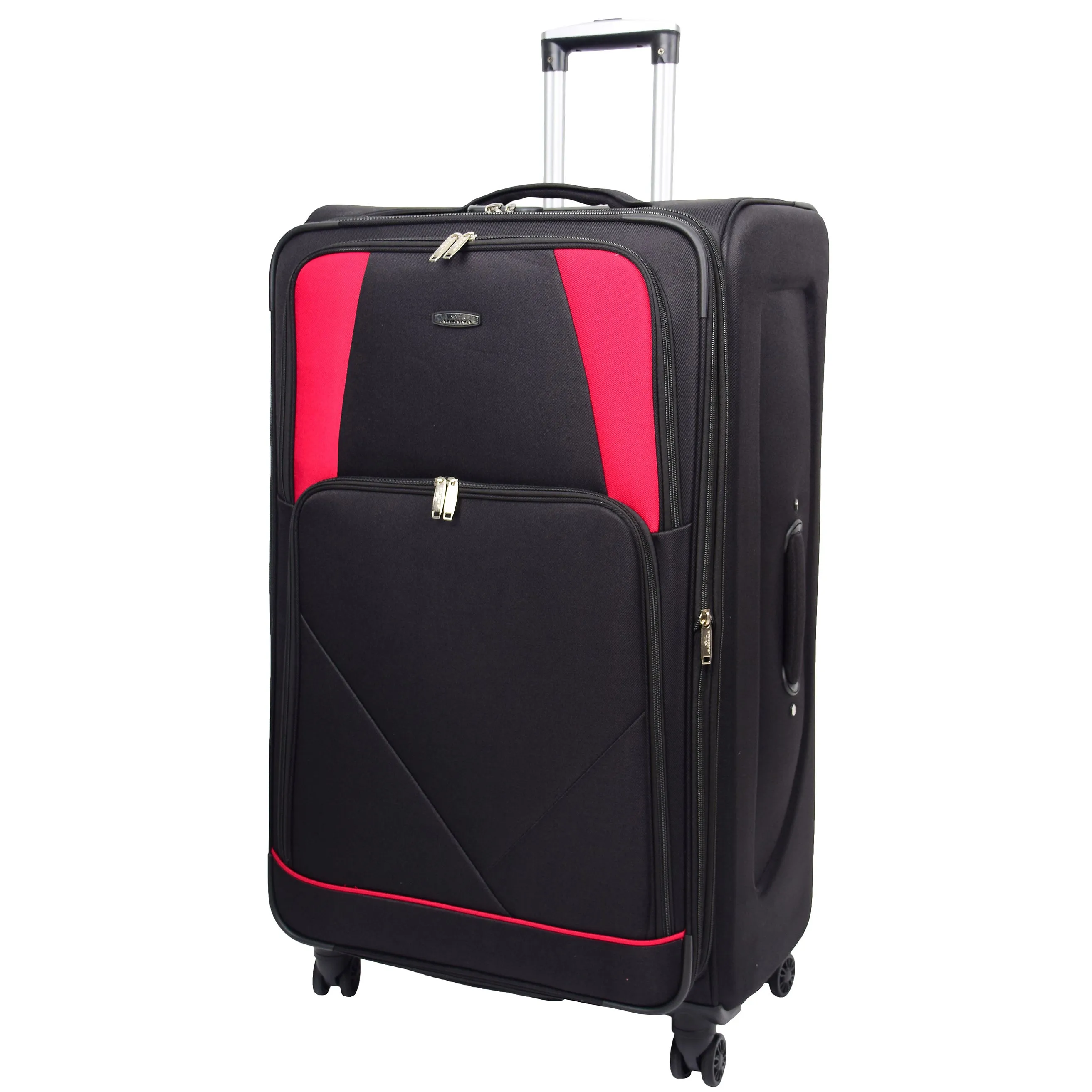 Expandable Four Wheel Soft Suitcase Luggage York Black