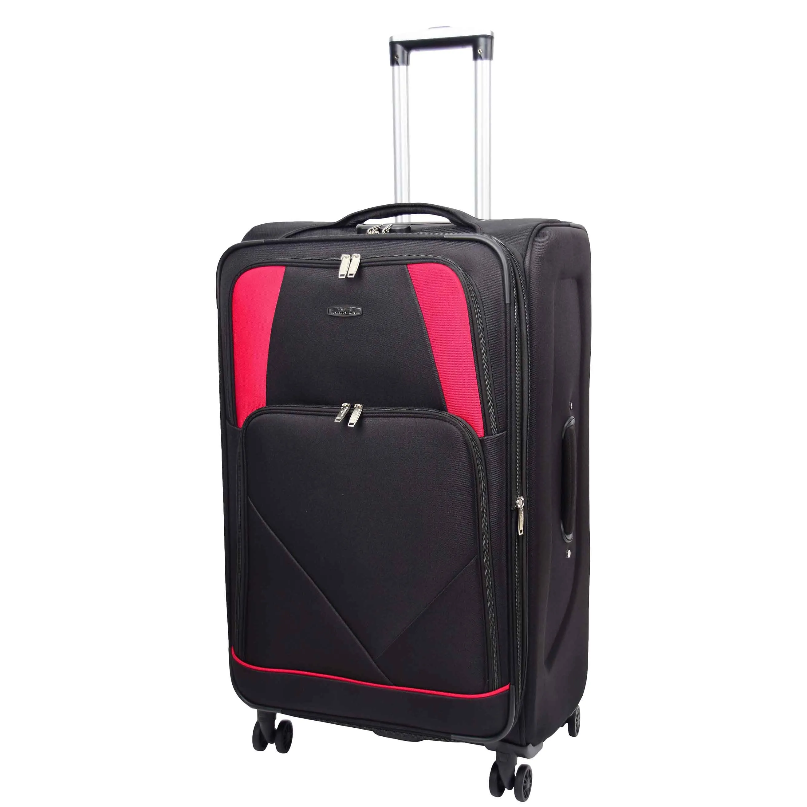 Expandable Four Wheel Soft Suitcase Luggage York Black
