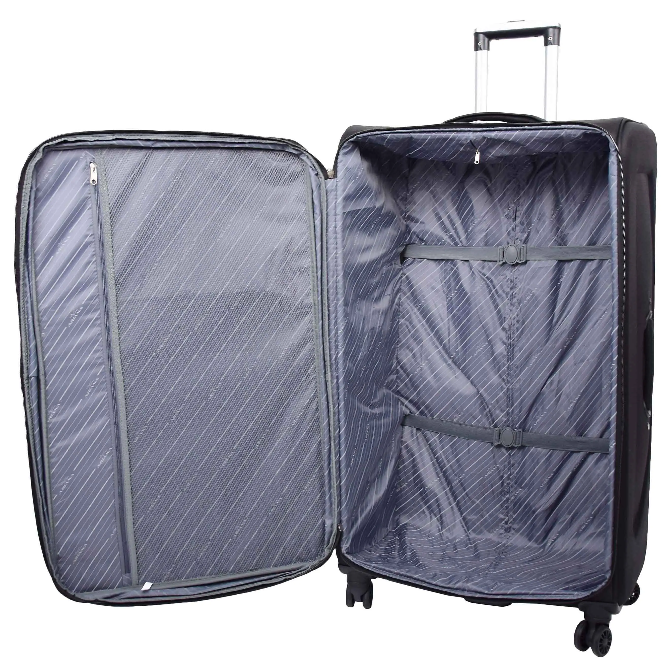Expandable Four Wheel Soft Suitcase Luggage York Black