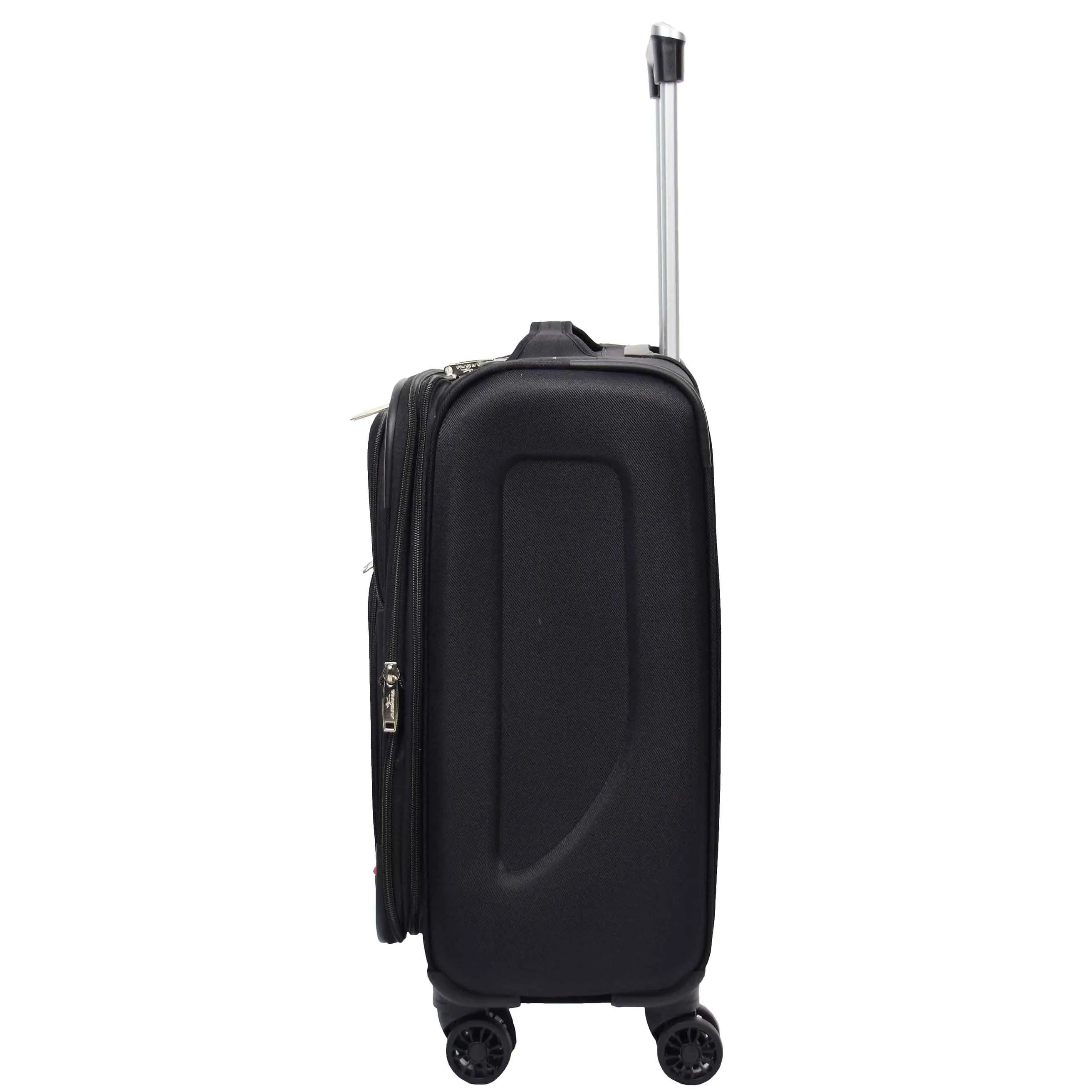 Expandable Four Wheel Soft Suitcase Luggage York Black