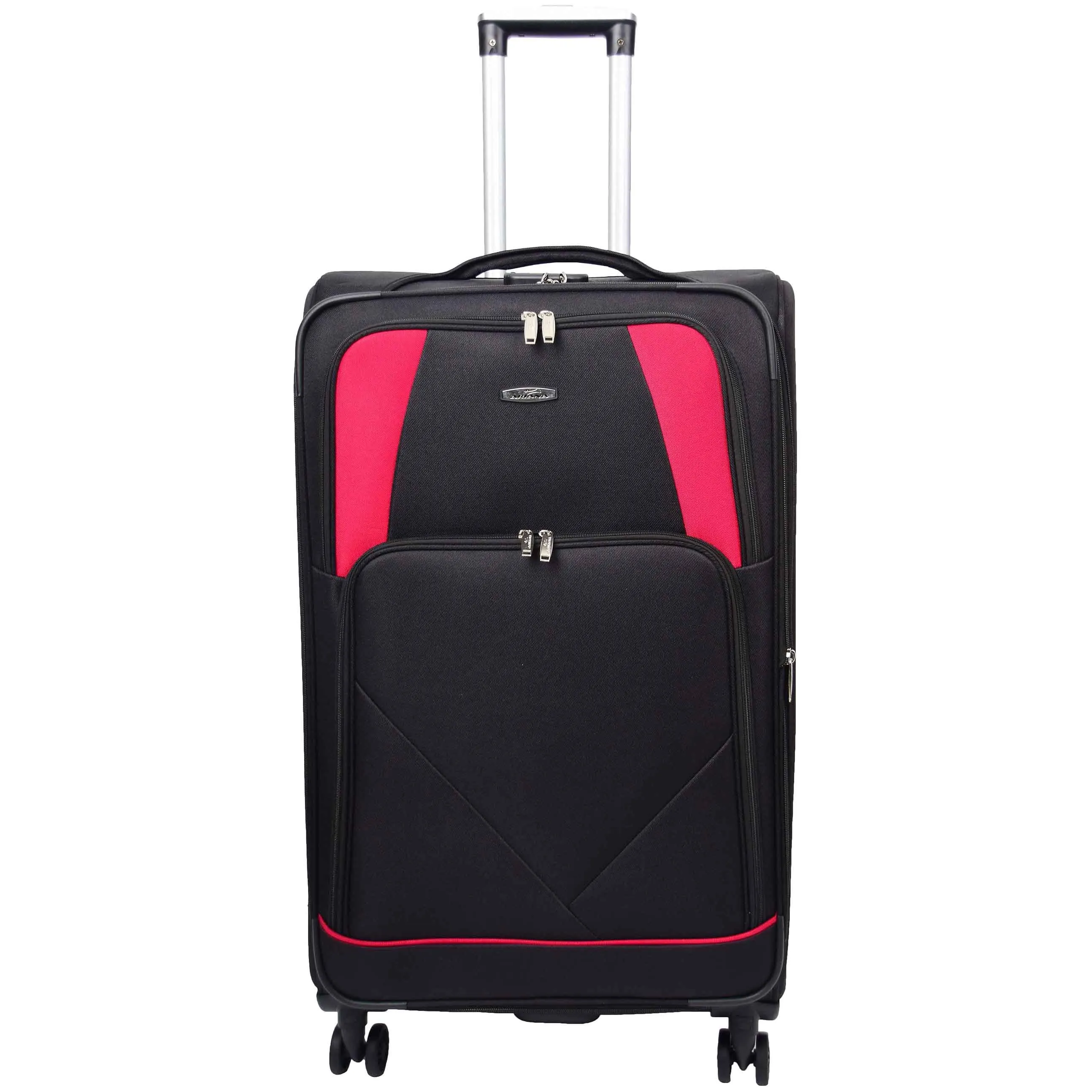 Expandable Four Wheel Soft Suitcase Luggage York Black