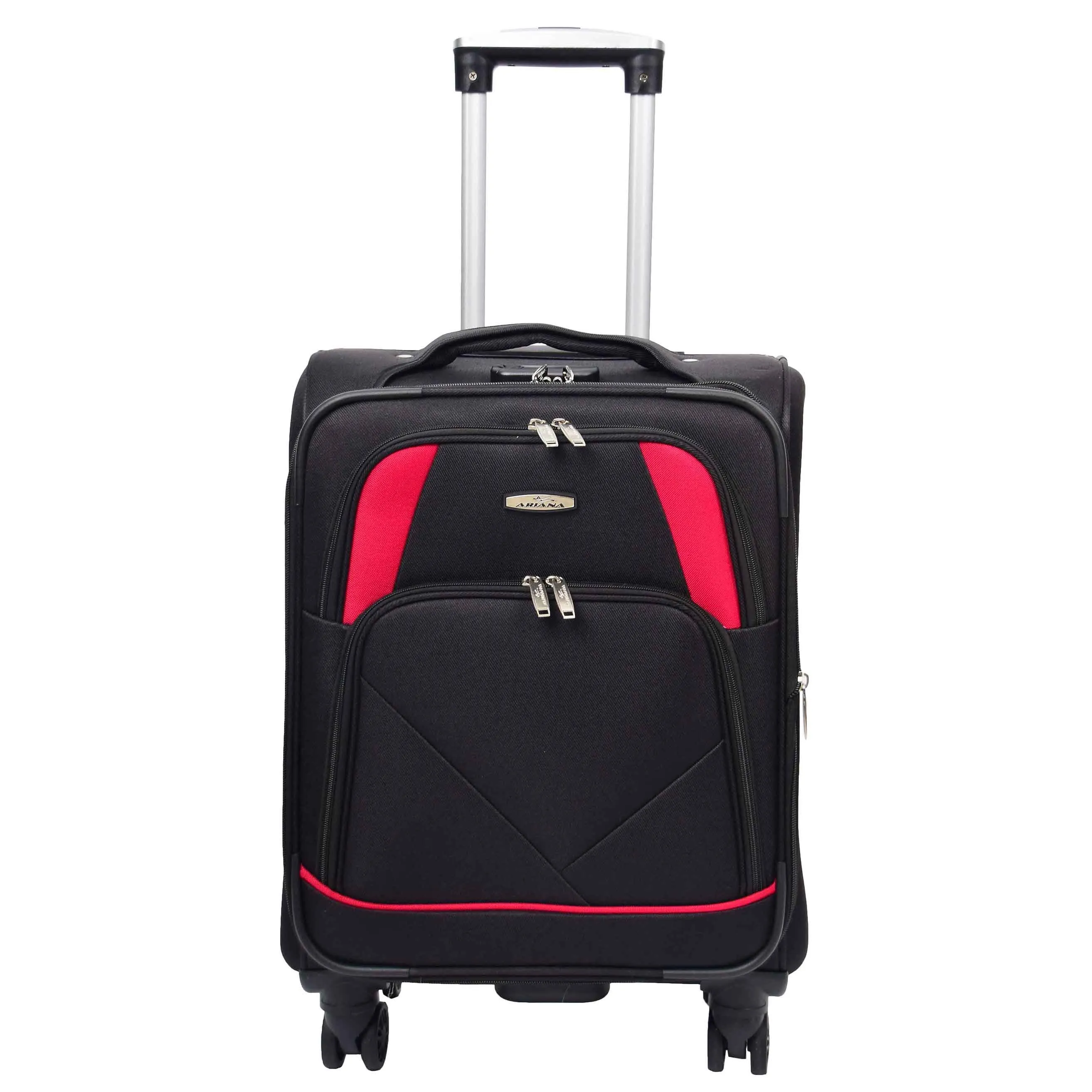 Expandable Four Wheel Soft Suitcase Luggage York Black