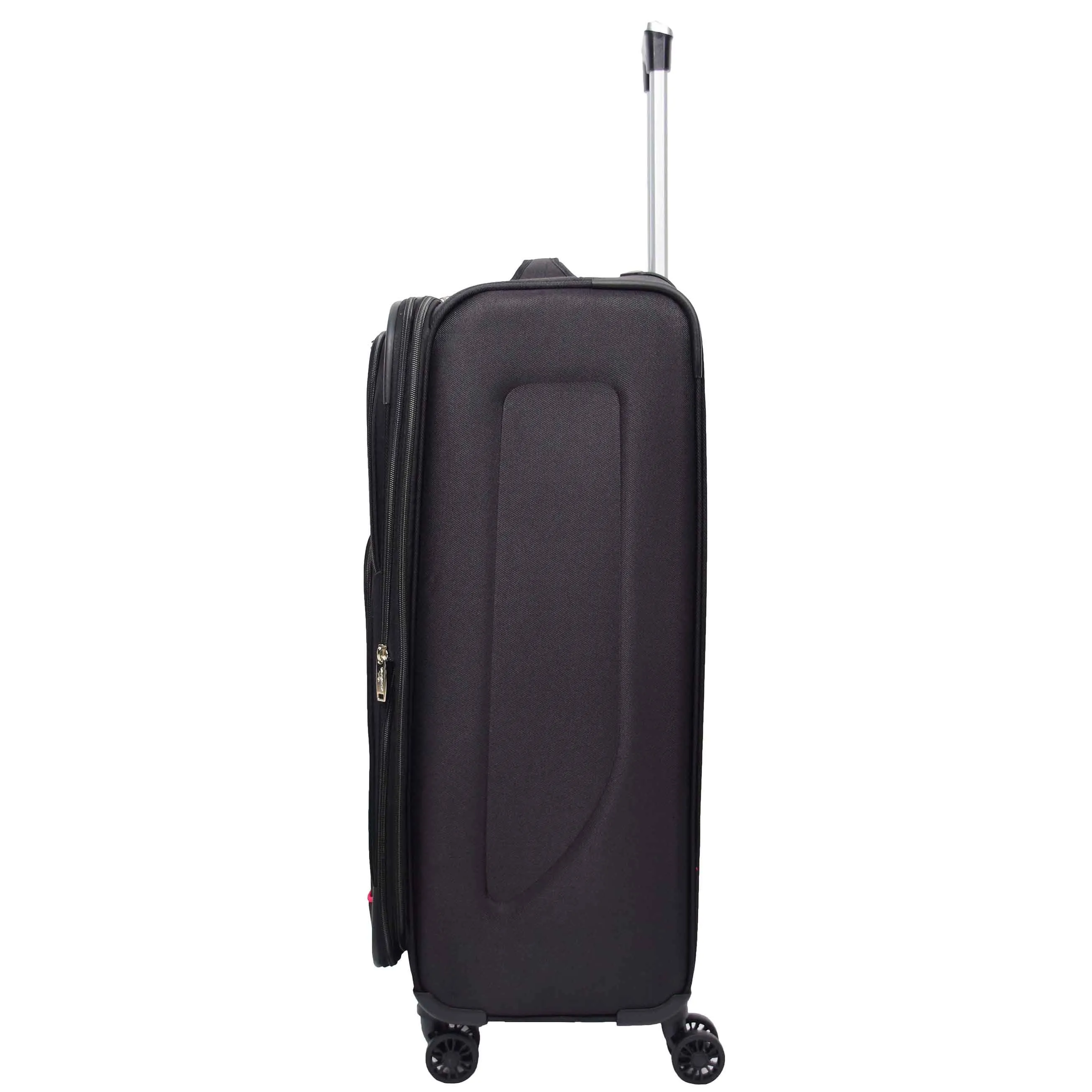 Expandable Four Wheel Soft Suitcase Luggage York Black