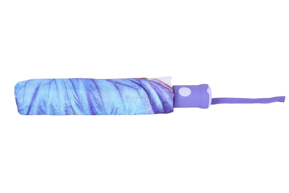 FabSeasons Blue Butterfly Printed 3 fold Umbrella