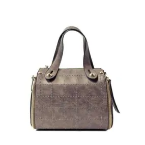 Fashionable Stitching and PU Leather Design Tote Bag For Women - Gray