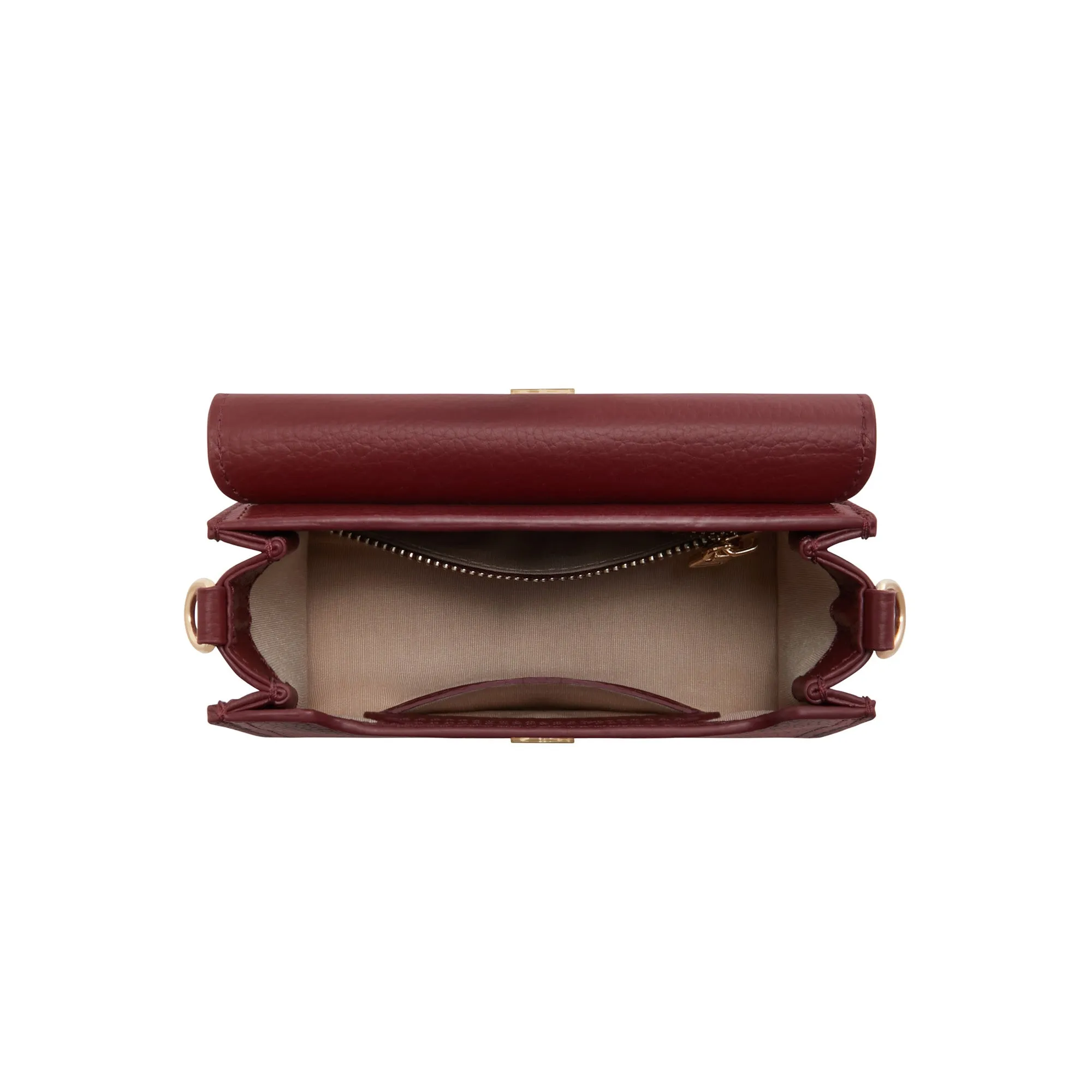 Femme Forte Kim bordeaux red calfskin leather crossbody bag