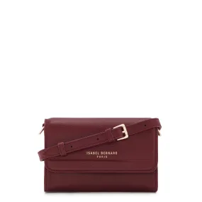 Femme Forte Kim bordeaux red calfskin leather crossbody bag