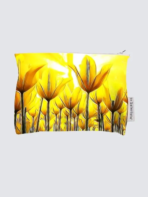Floral Embosses: Tulip Daydream 02 Designer Lou Pouch in Canvas