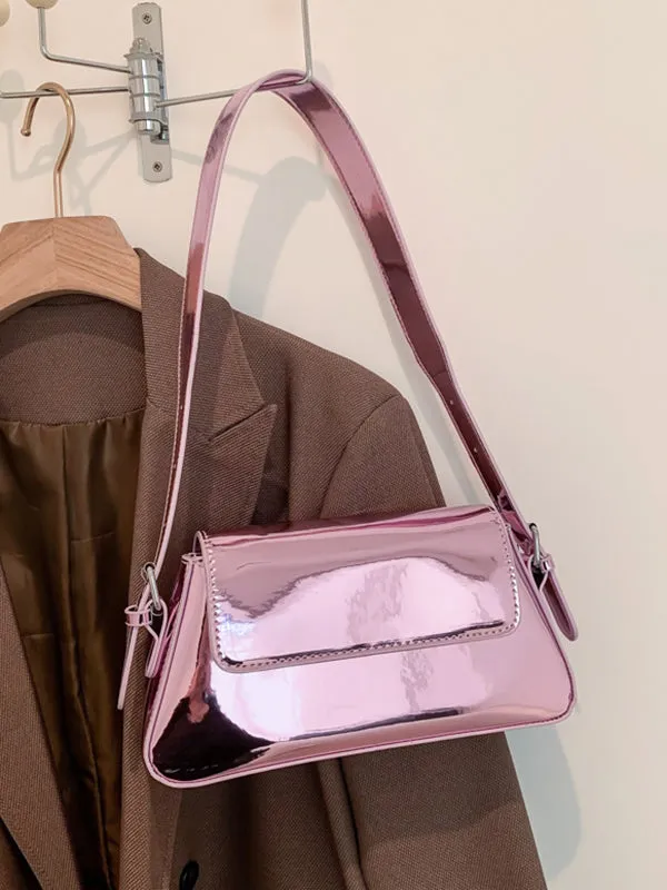 Geometric Solid Color Zipper Bags Handbags