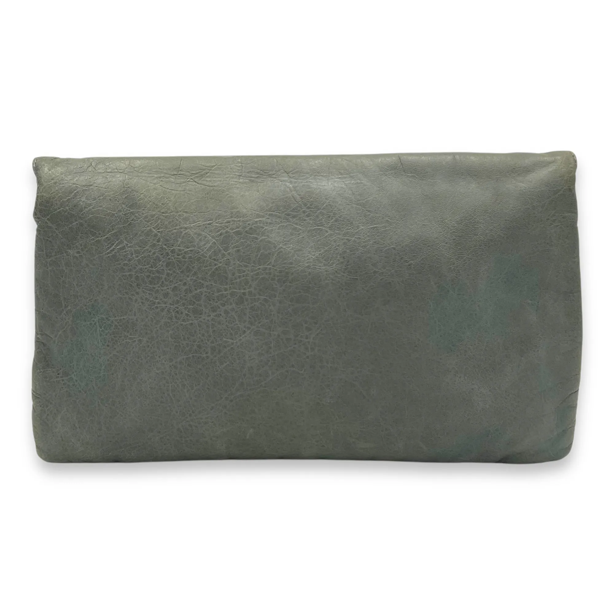 Giant City Clutch Blue in Distressed Leather, Gold hardware