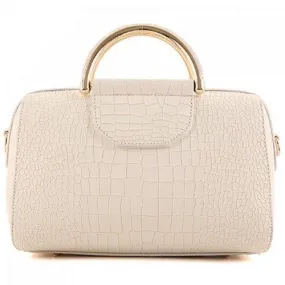 Graceful Solid Colour and Embossing Design Tote Bag For Women - Off-white