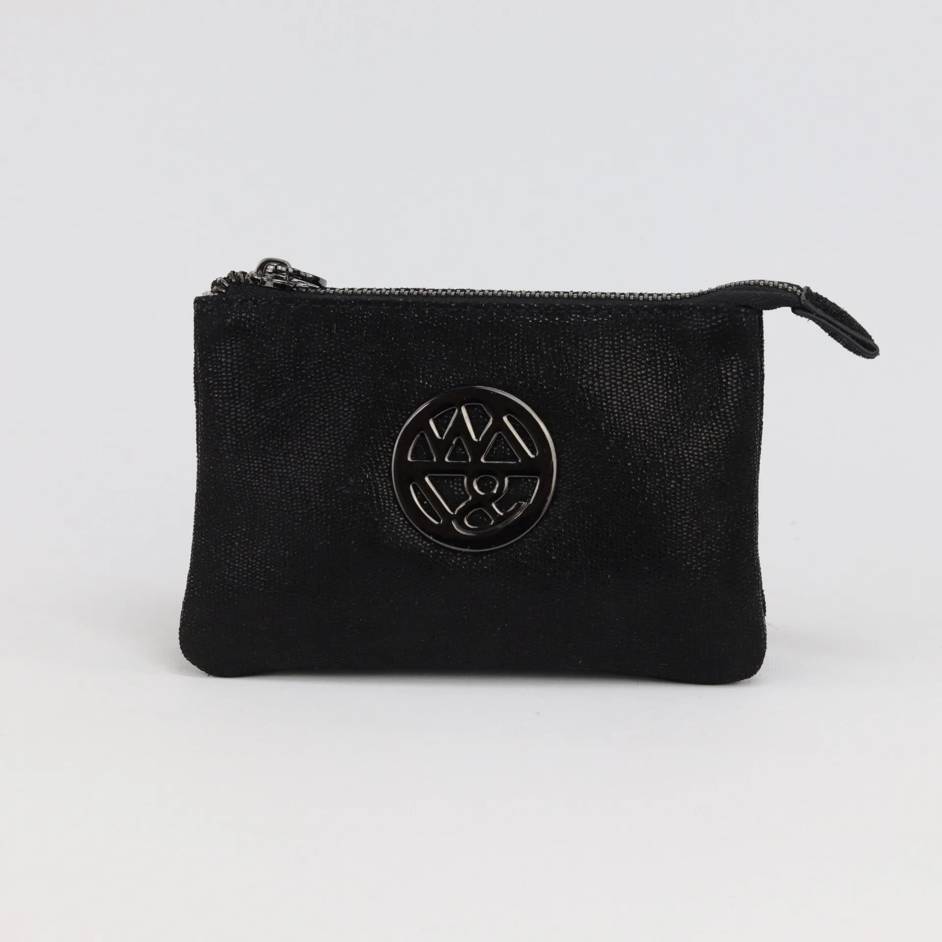 Harmony pebbled leather or printed suede pouch
