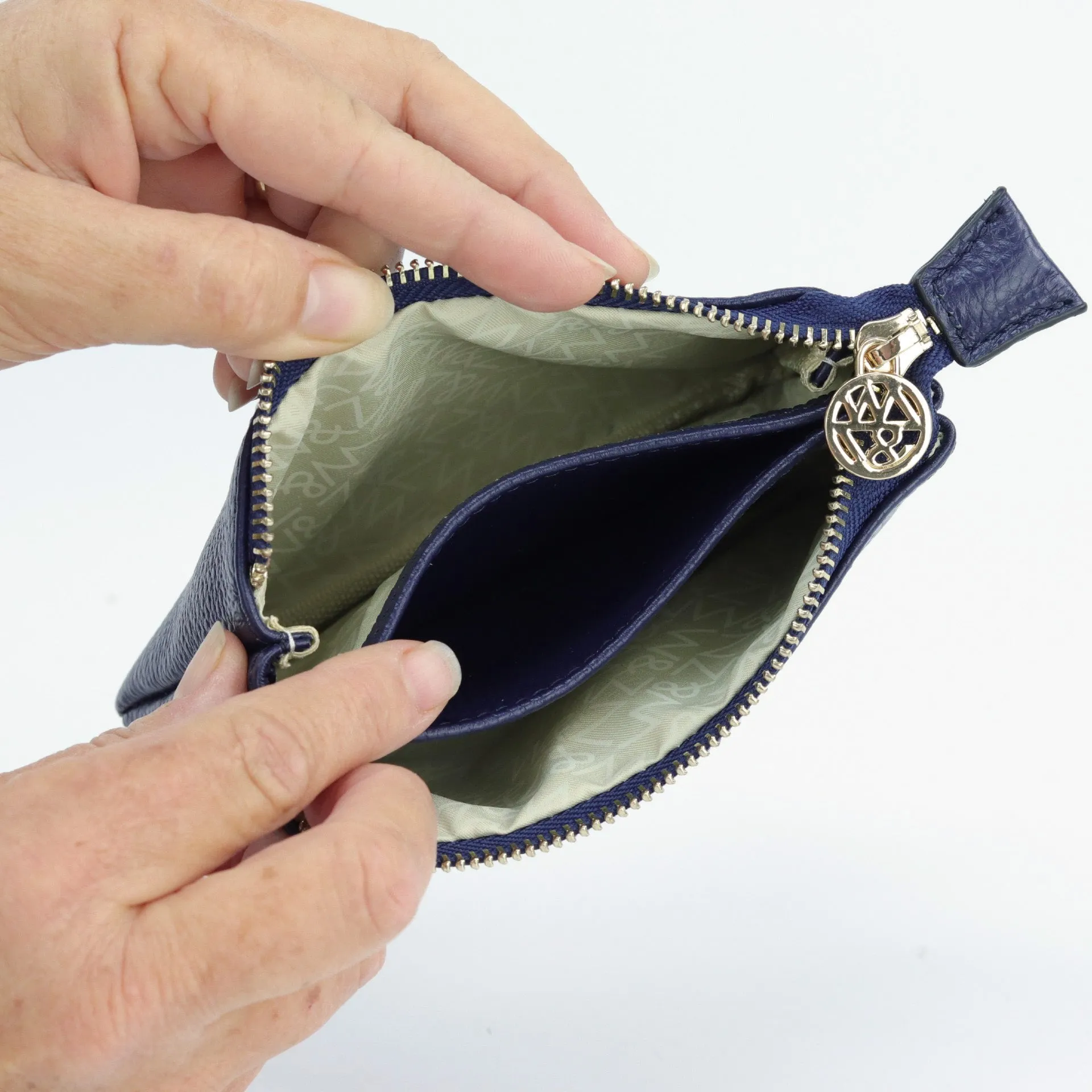 Harmony pebbled leather or printed suede pouch