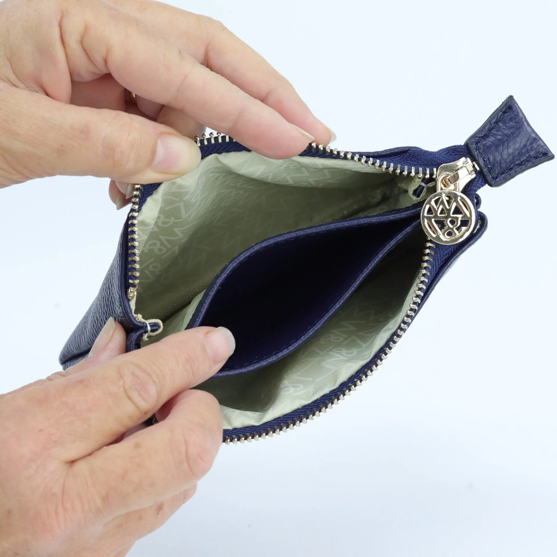 Harmony pebbled leather or printed suede pouch