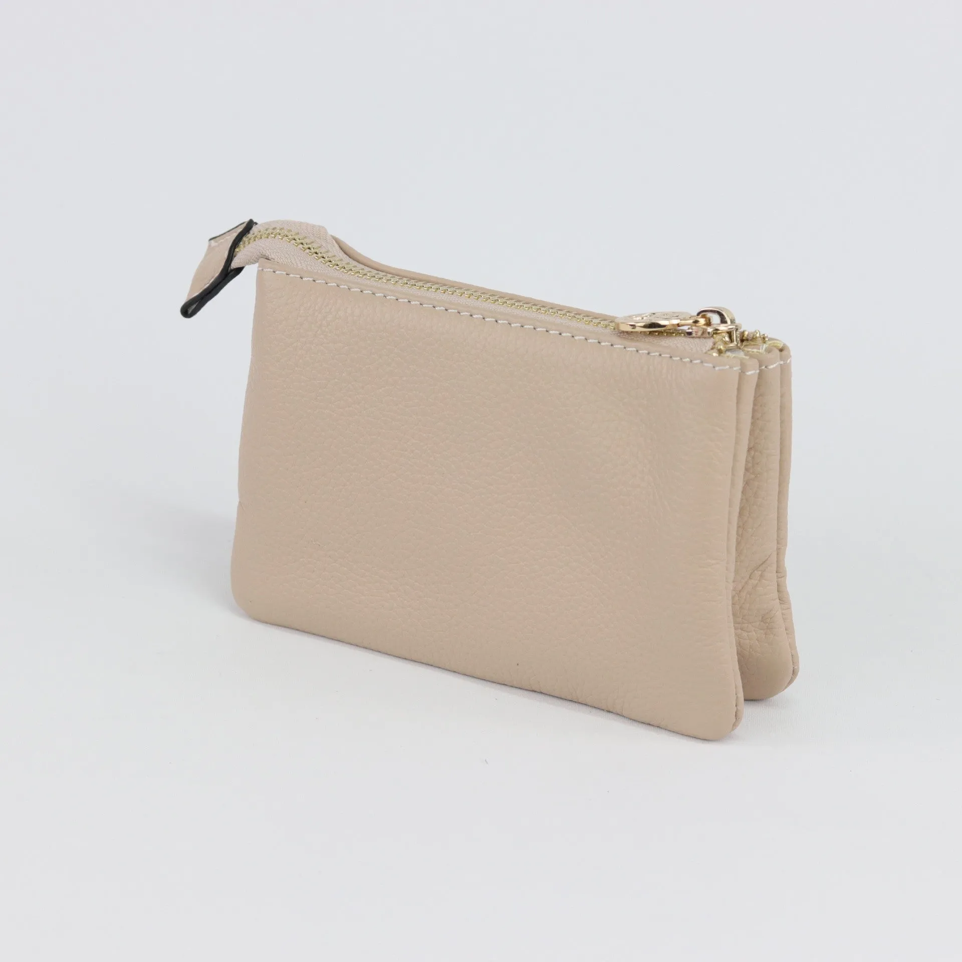 Harmony pebbled leather or printed suede pouch