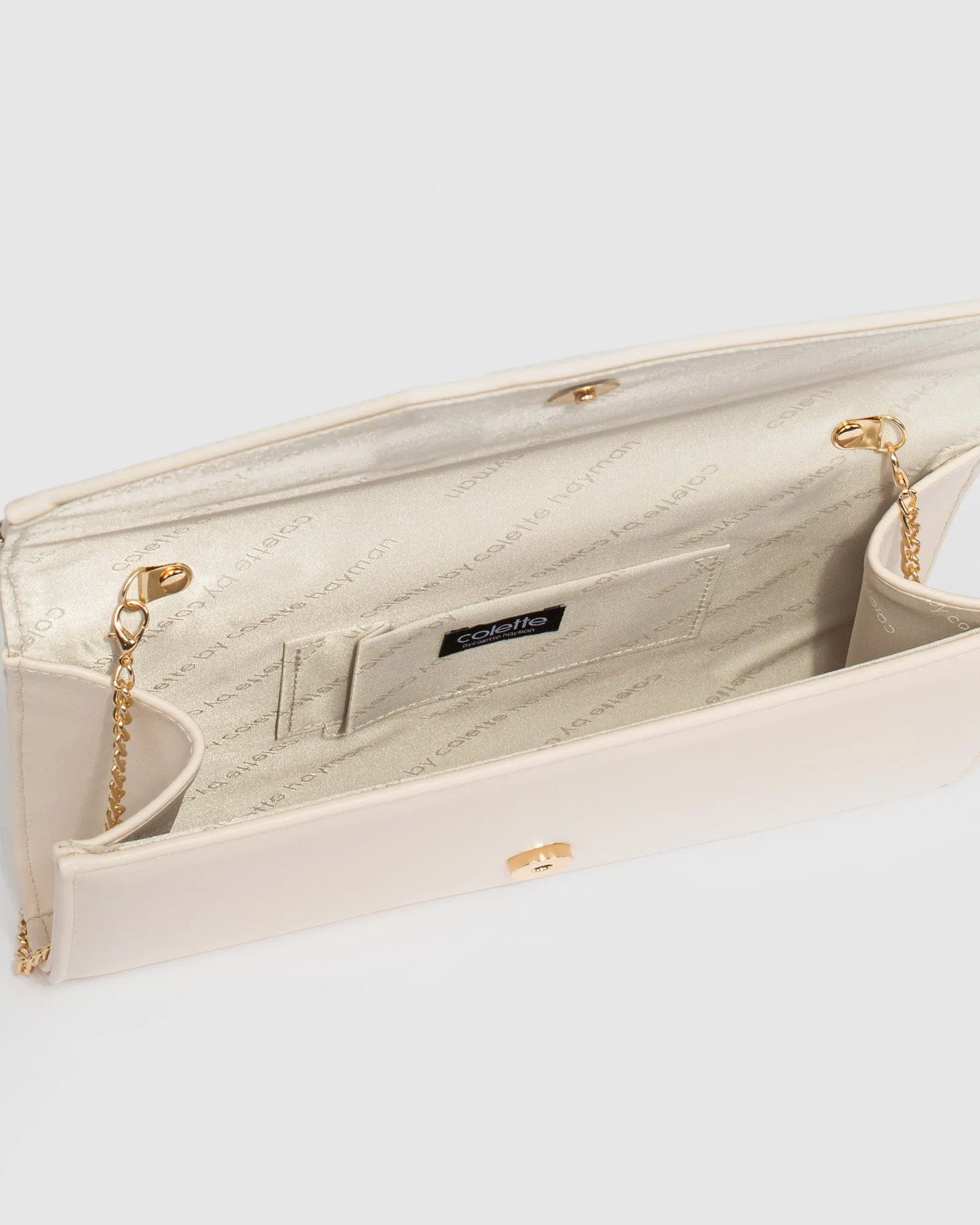 Ivory Mila Arrow Clutch Bag
