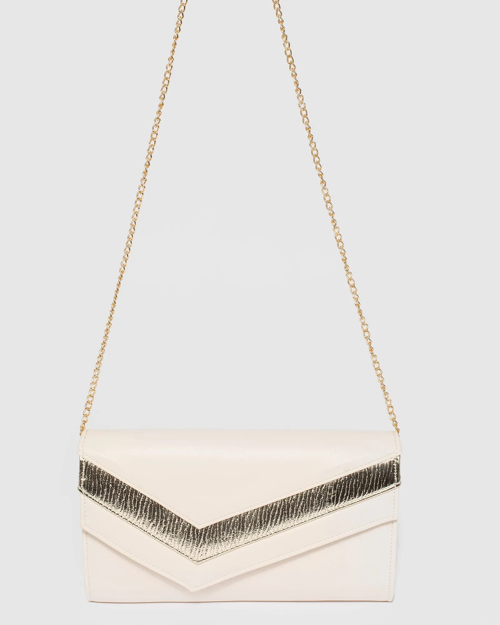 Ivory Mila Arrow Clutch Bag