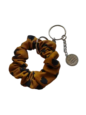 KEY CHARM Tiny Scrunchie Mustard with Polkdots