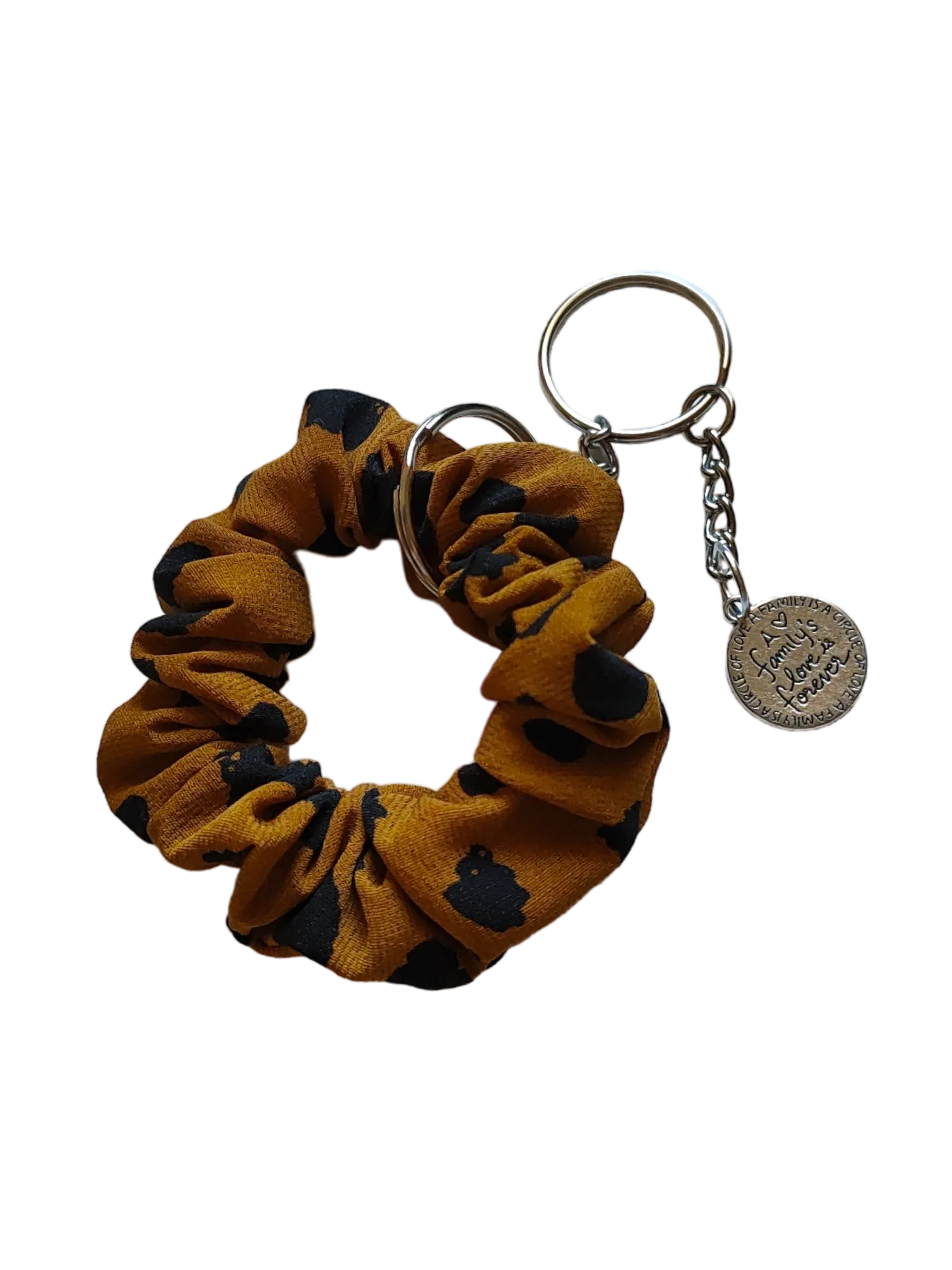 KEY CHARM Tiny Scrunchie Mustard with Polkdots