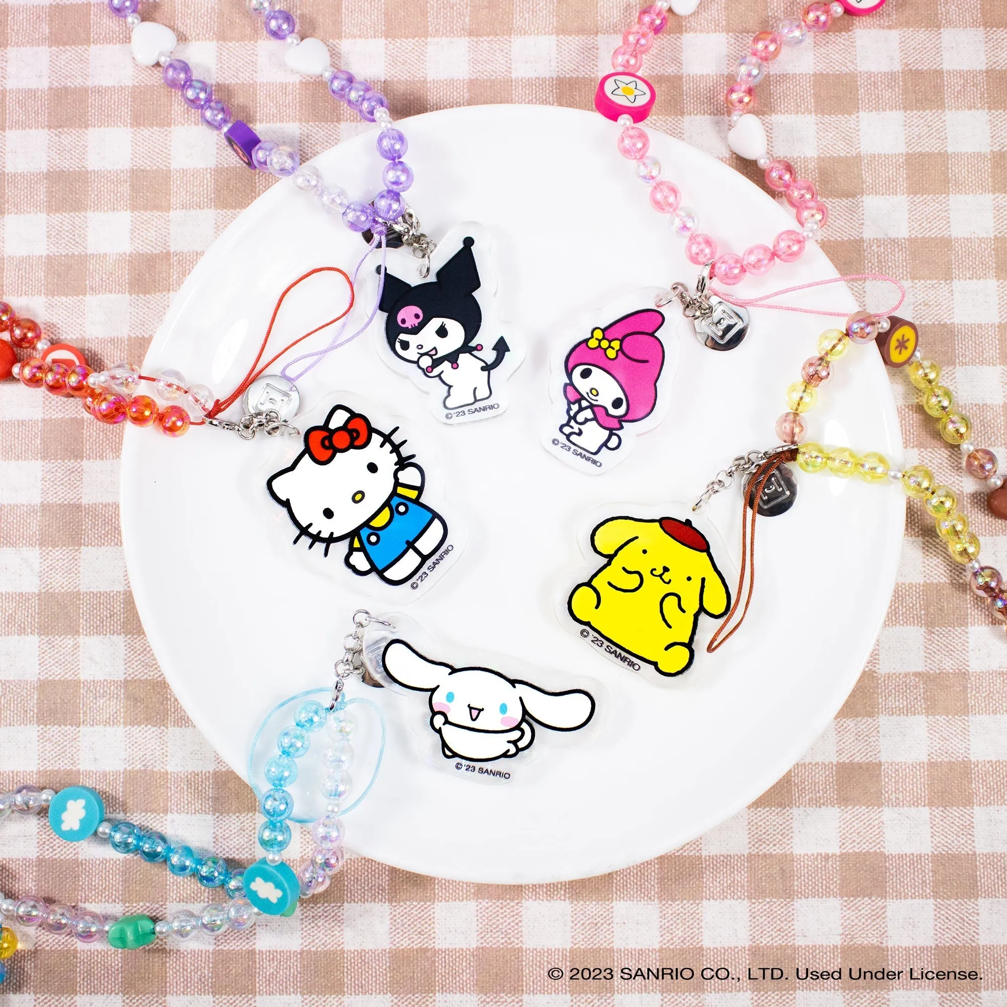 Kuromi Beaded Charm Mobile Phone Wrist Strap