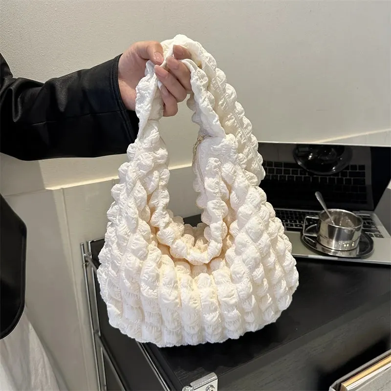 Lady Glams Quilted Padded Crossbody Bag - Stylish Designer Handbag for Women