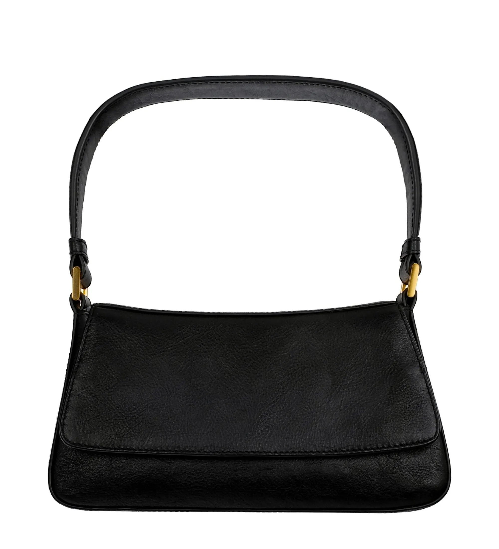 Leather Baguette Handbag for Women - Bright Lights, Big City