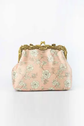 Light Pink Vintage Printed Clutch