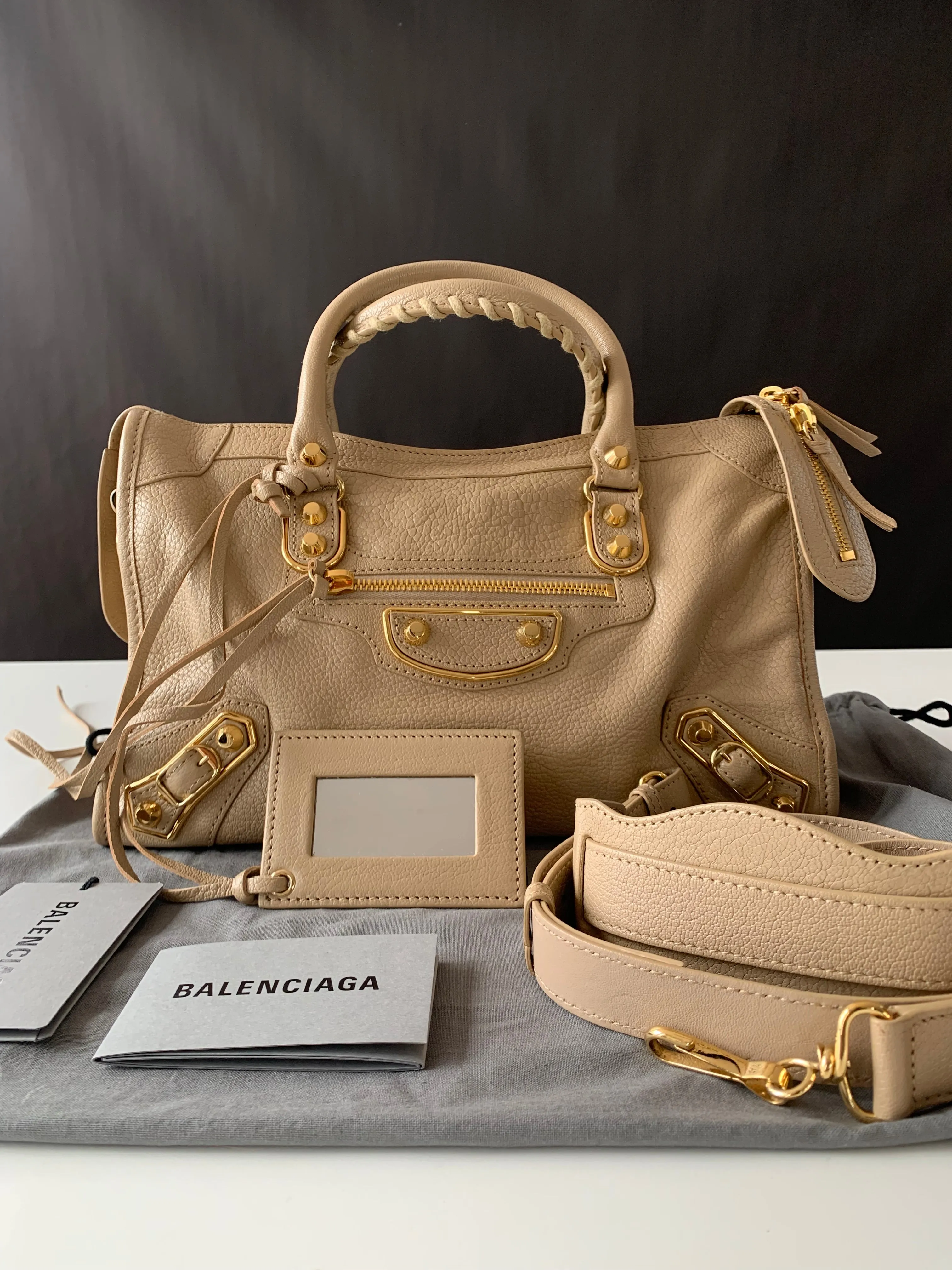 <b>BALENCIAGA</b> <br>Small City Metallic Edge