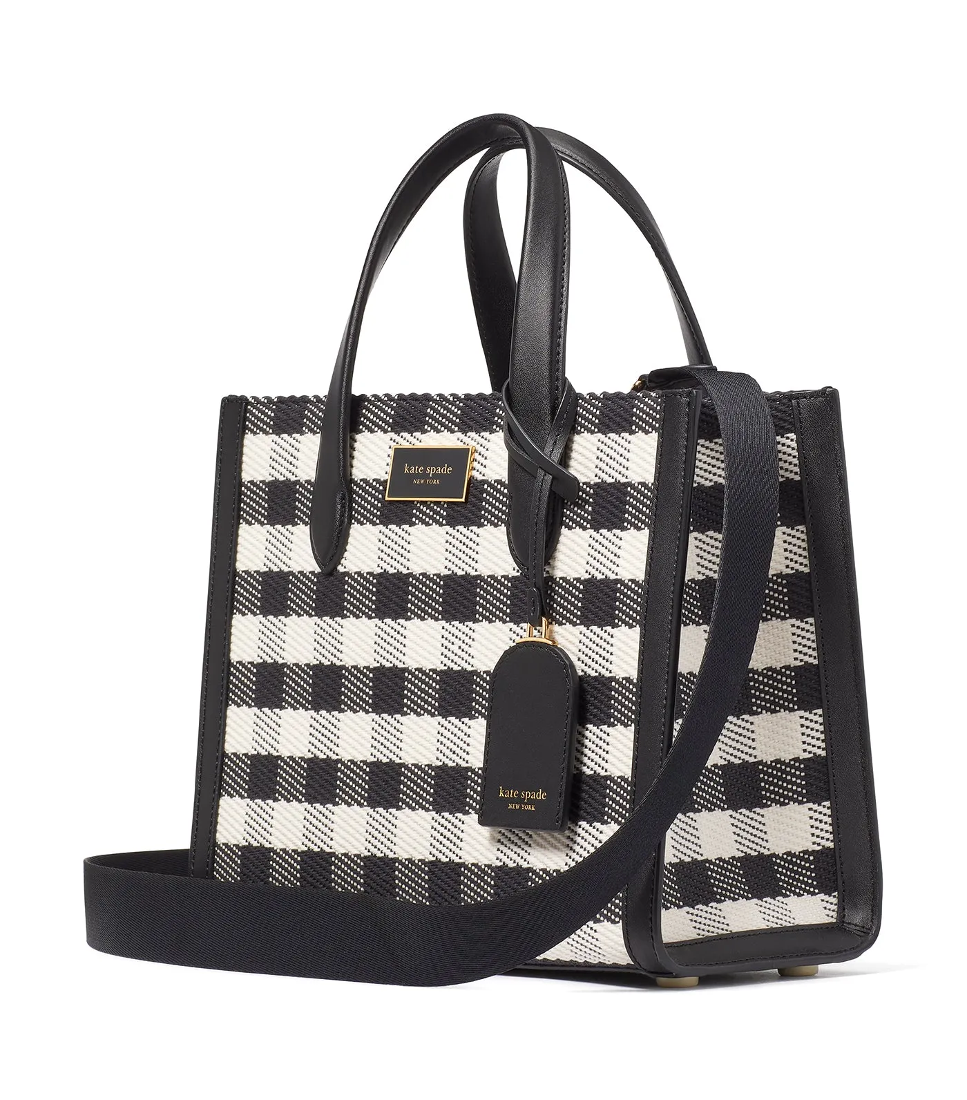 Manhattan Gingham Tweed Fabric Tote Black Multi